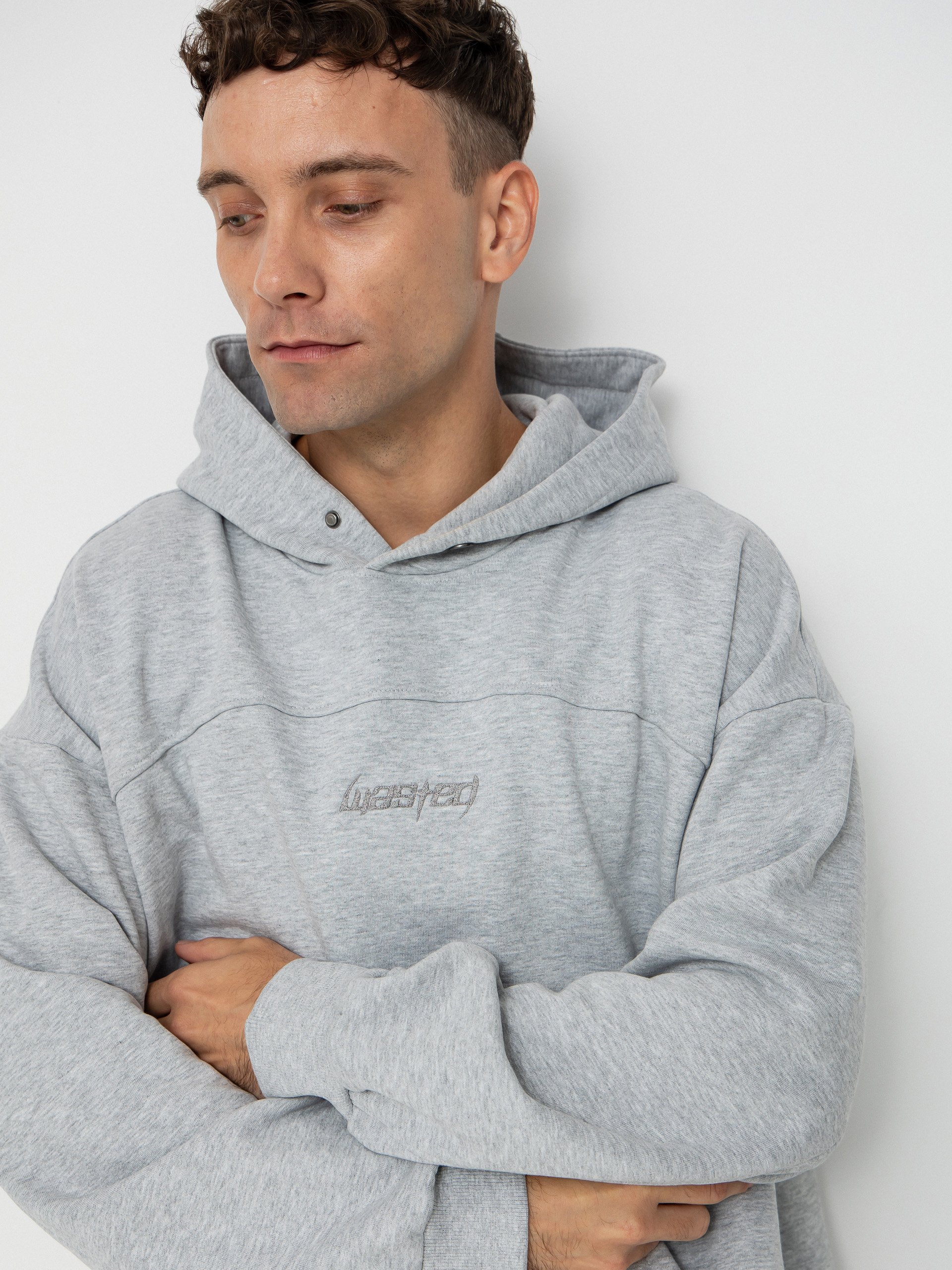 Mikina s kapucňou Wasted Paris Switchblade Boxy HD (ash grey)