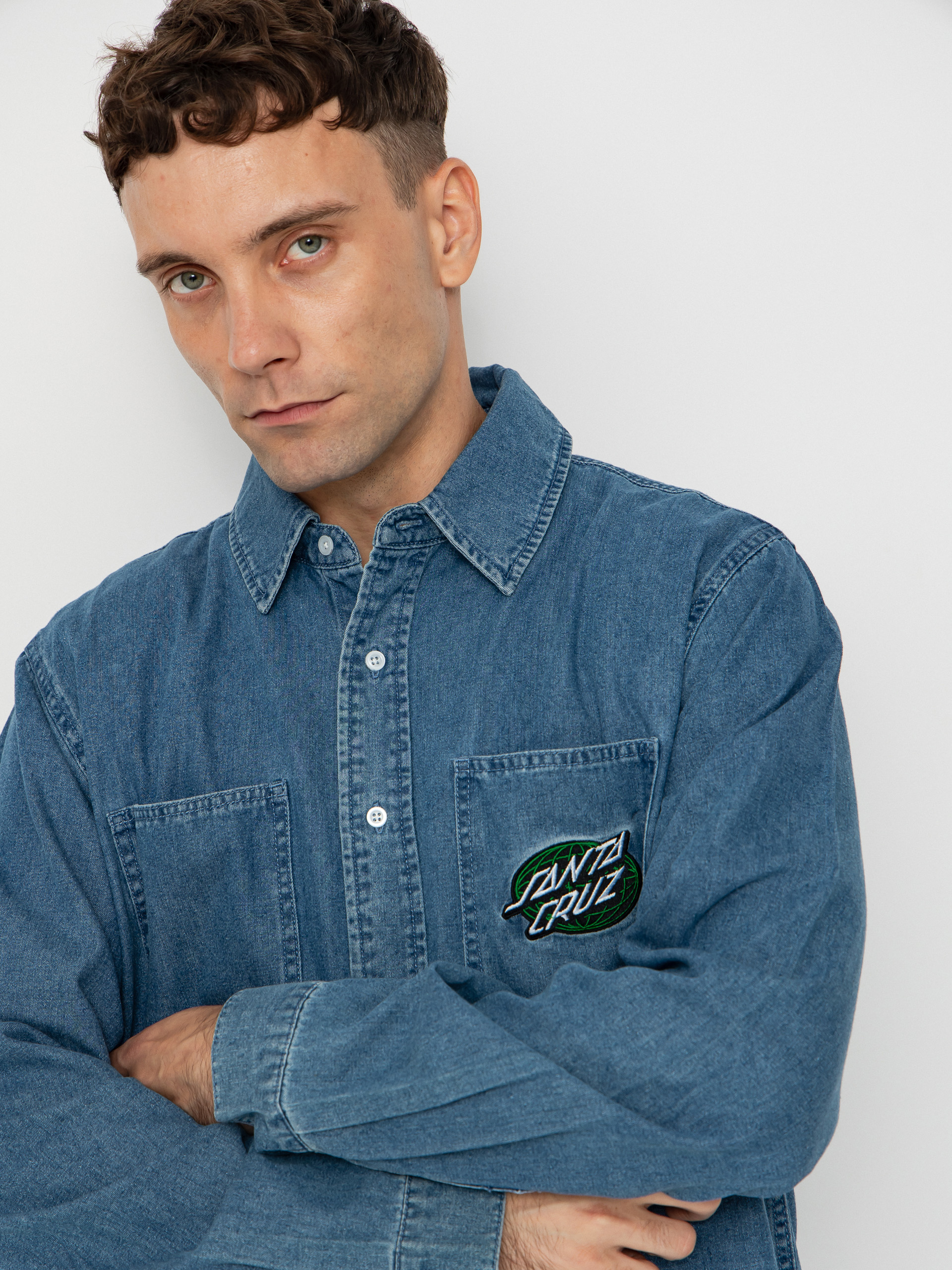 Košeľa Santa Cruz Global Oval Dot (classic blue)