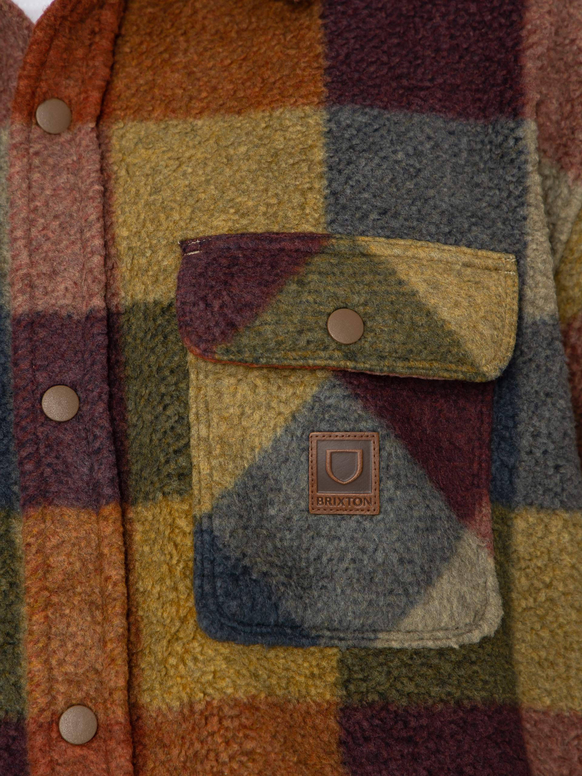 Košeľa Brixton Bowery Arctic Stretch Flee (rust/cooper plaid)