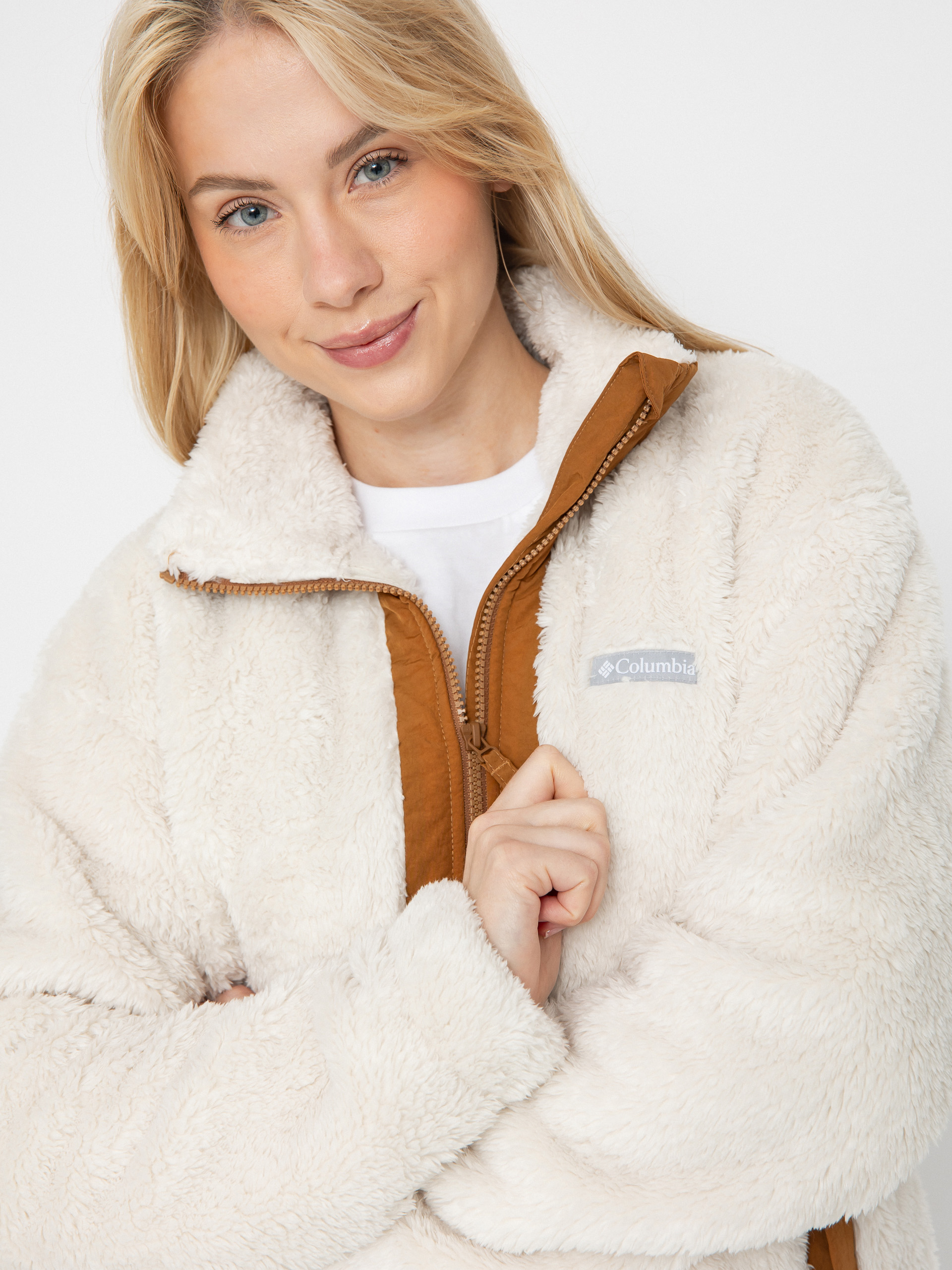 Dámsky Flísová mikina Columbia Boundless Discovery Sherpa Full Zip II (chalk/camel brown)