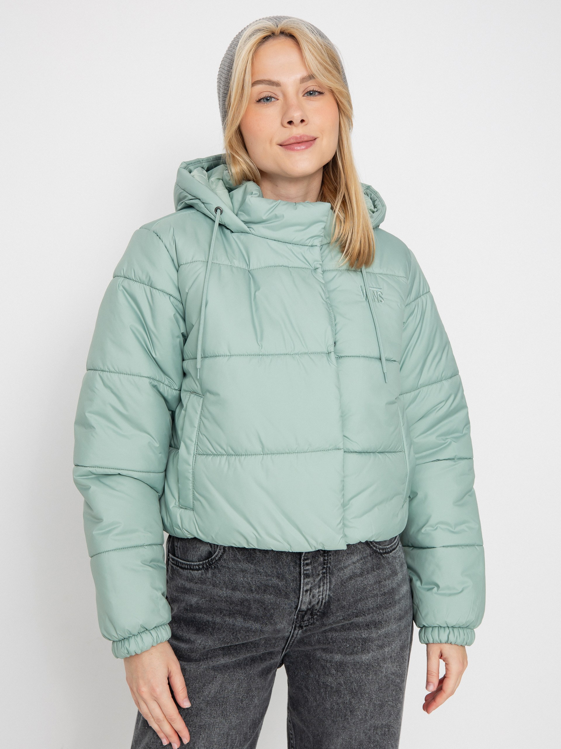 Bunda Vans Hillgate Cropped Puffer Wmn (gray olive)