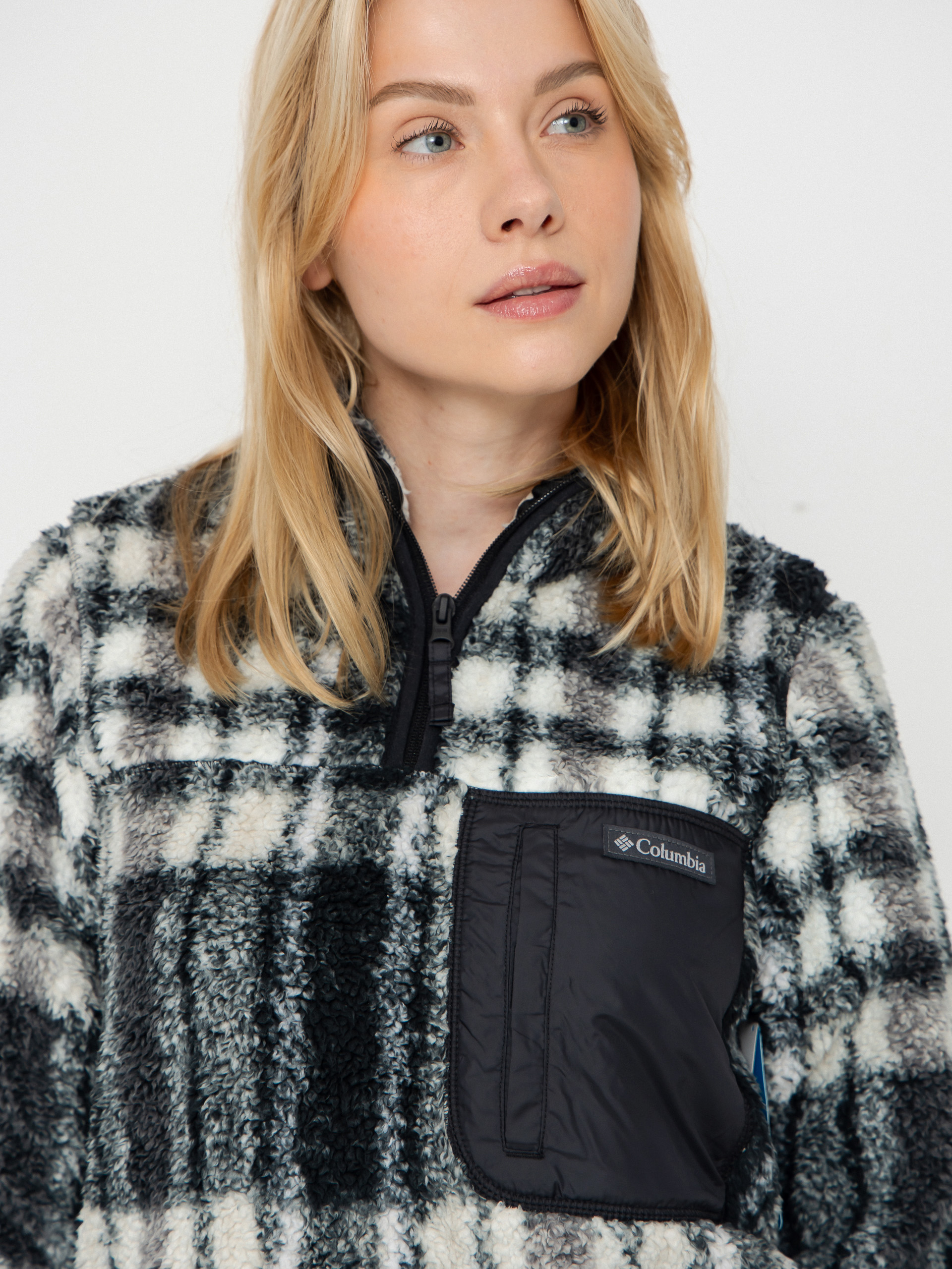 Dámsky Flísová mikina Columbia West Bend 1/4 Zip II (black herringplaid)