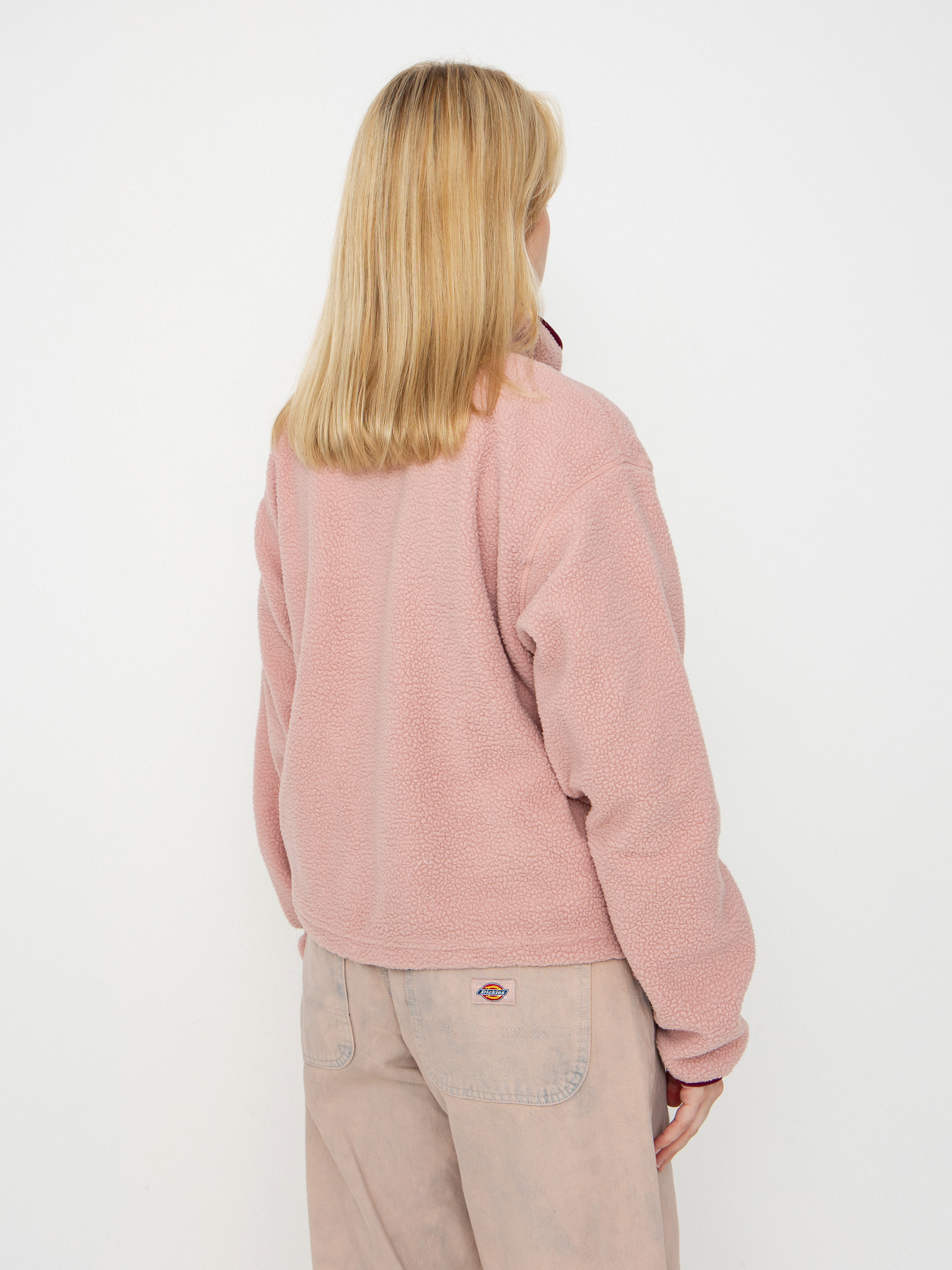 Dámsky Flísová mikina Columbia Helvetia II Cropped Half Snap (eraser pink/fig/rich wine)