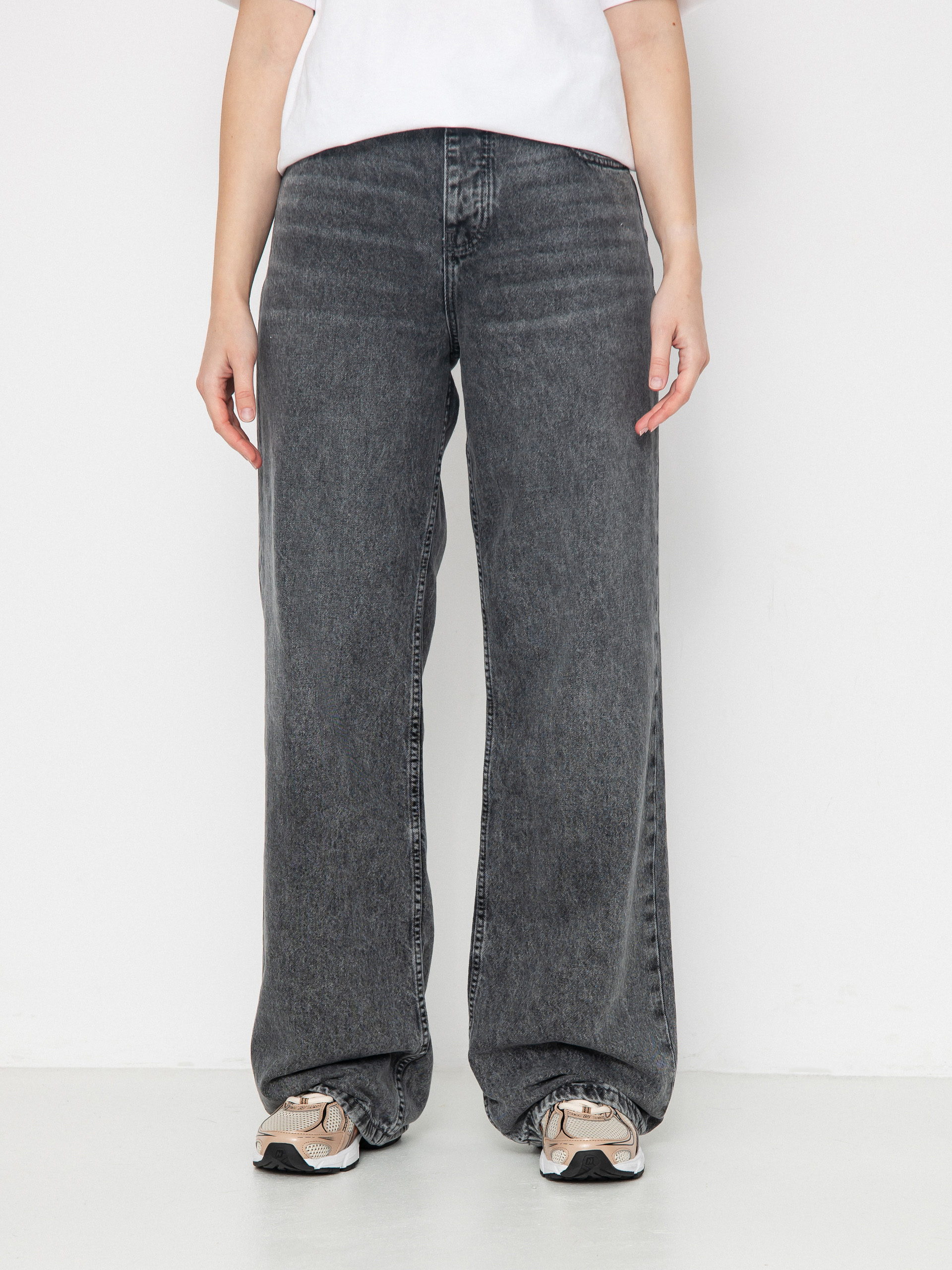 Nohavice Roxy Milla Wide Leg Regular Mid Gr Wmn (mid grey)