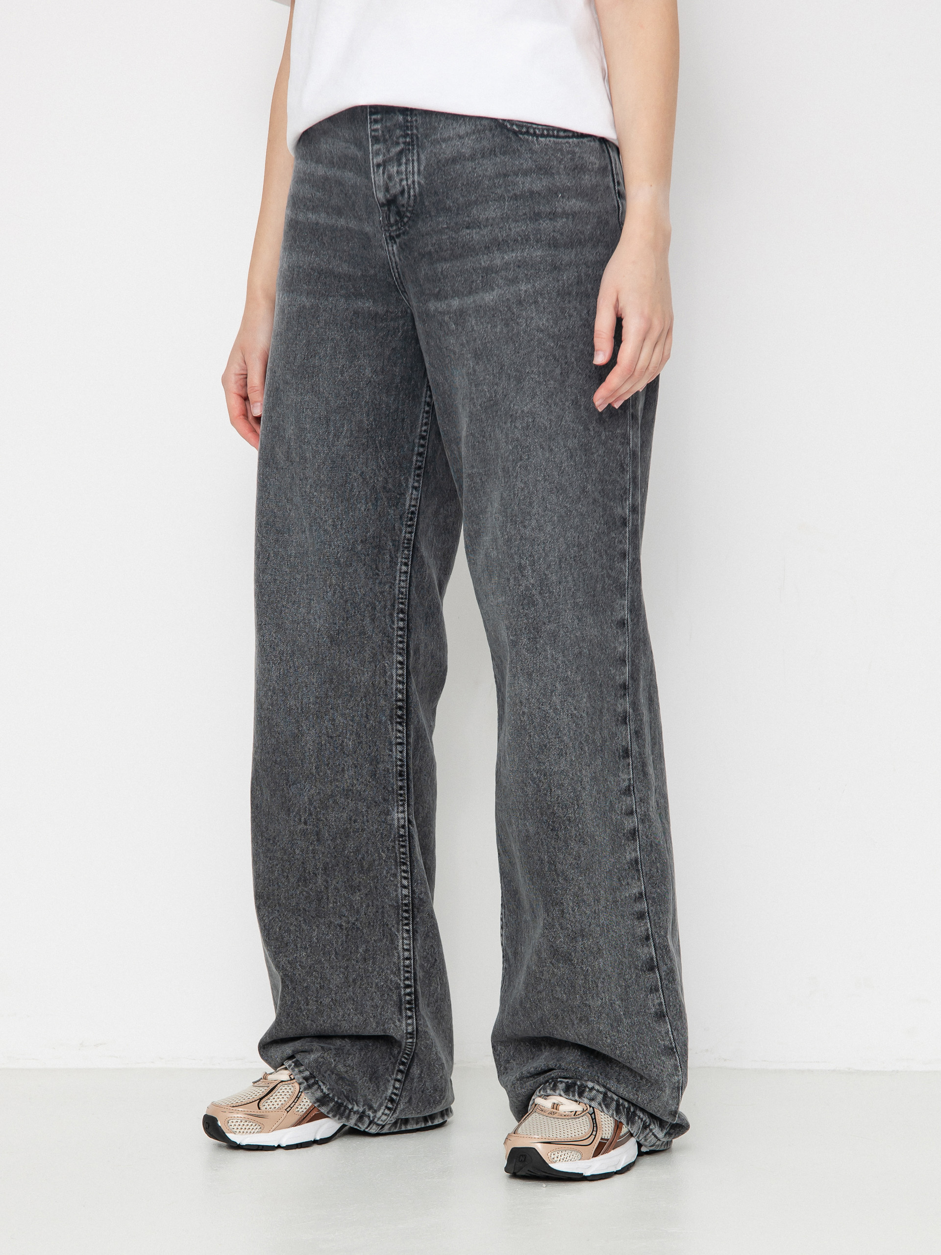 Nohavice Roxy Milla Wide Leg Regular Mid Gr Wmn (mid grey)