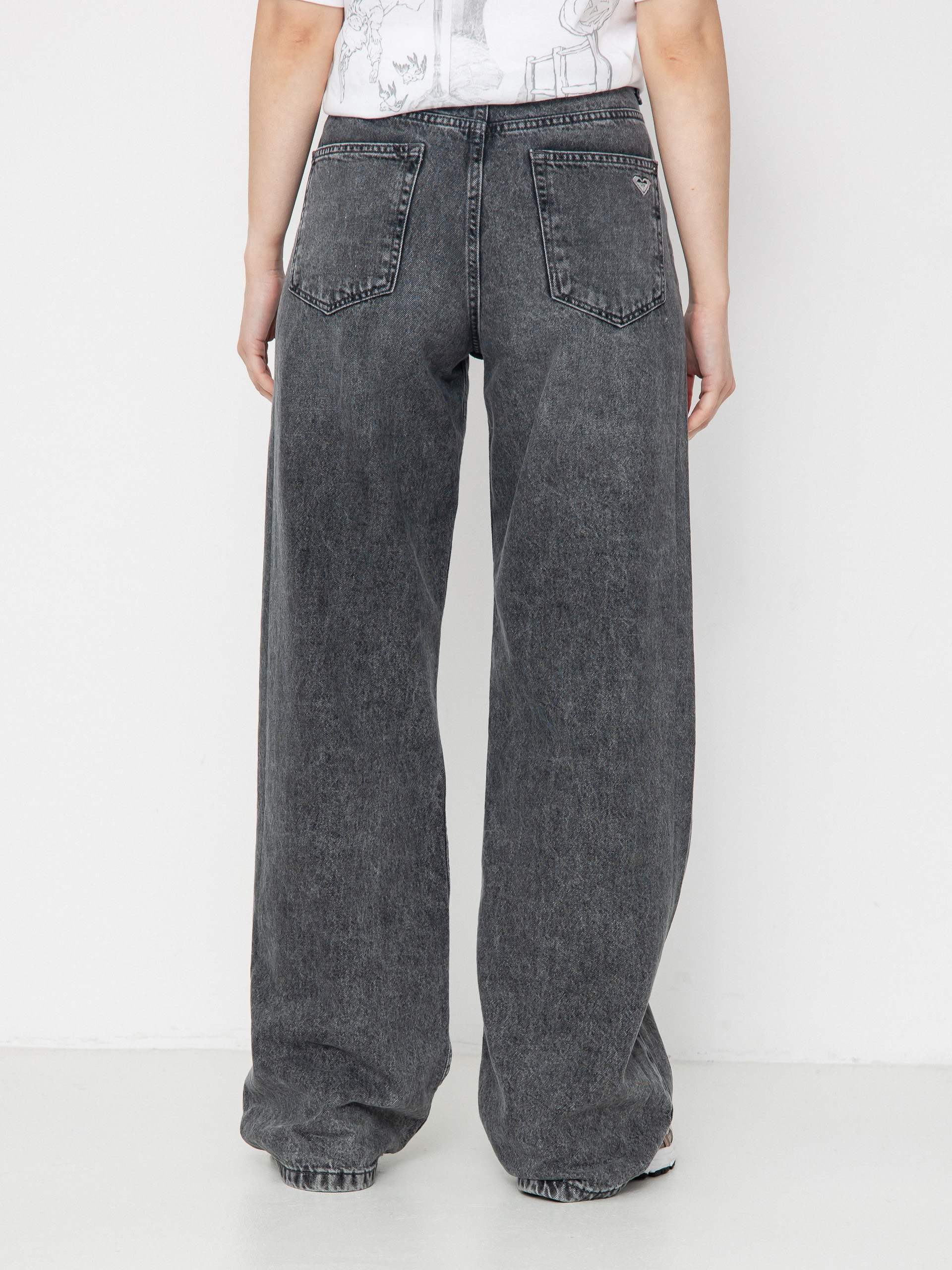 Nohavice Roxy Milla Wide Leg Regular Mid Gr Wmn (mid grey)