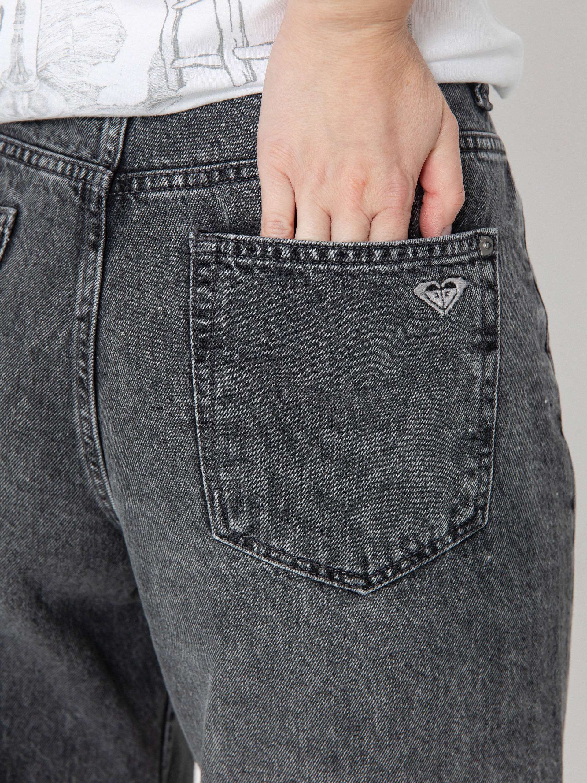 Nohavice Roxy Milla Wide Leg Regular Mid Gr Wmn (mid grey)