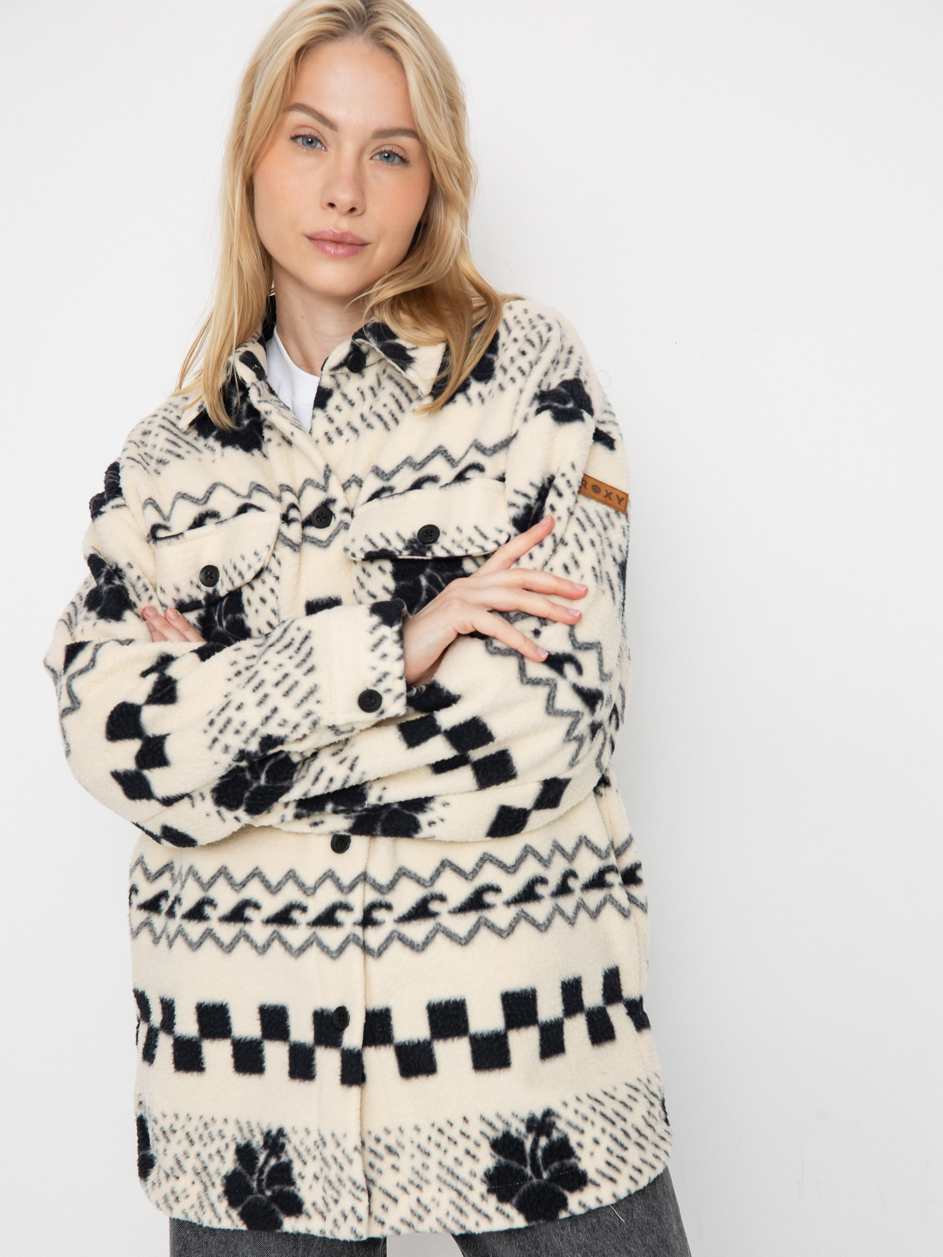 Flísová mikina Roxy Morning Crush Shacket Wmn