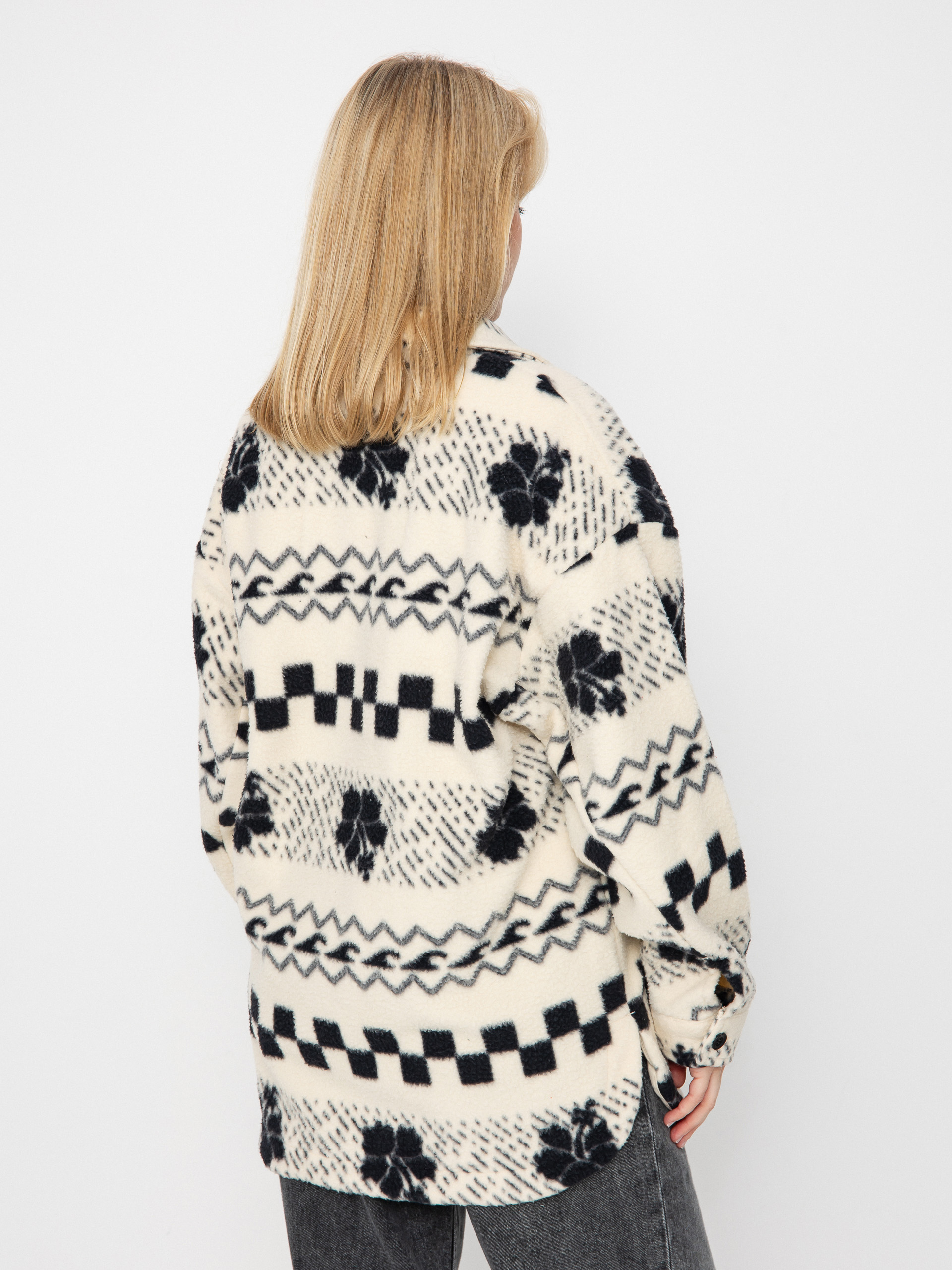 Dámsky Flísová mikina Roxy Morning Crush Shacket (parchment morning crush)