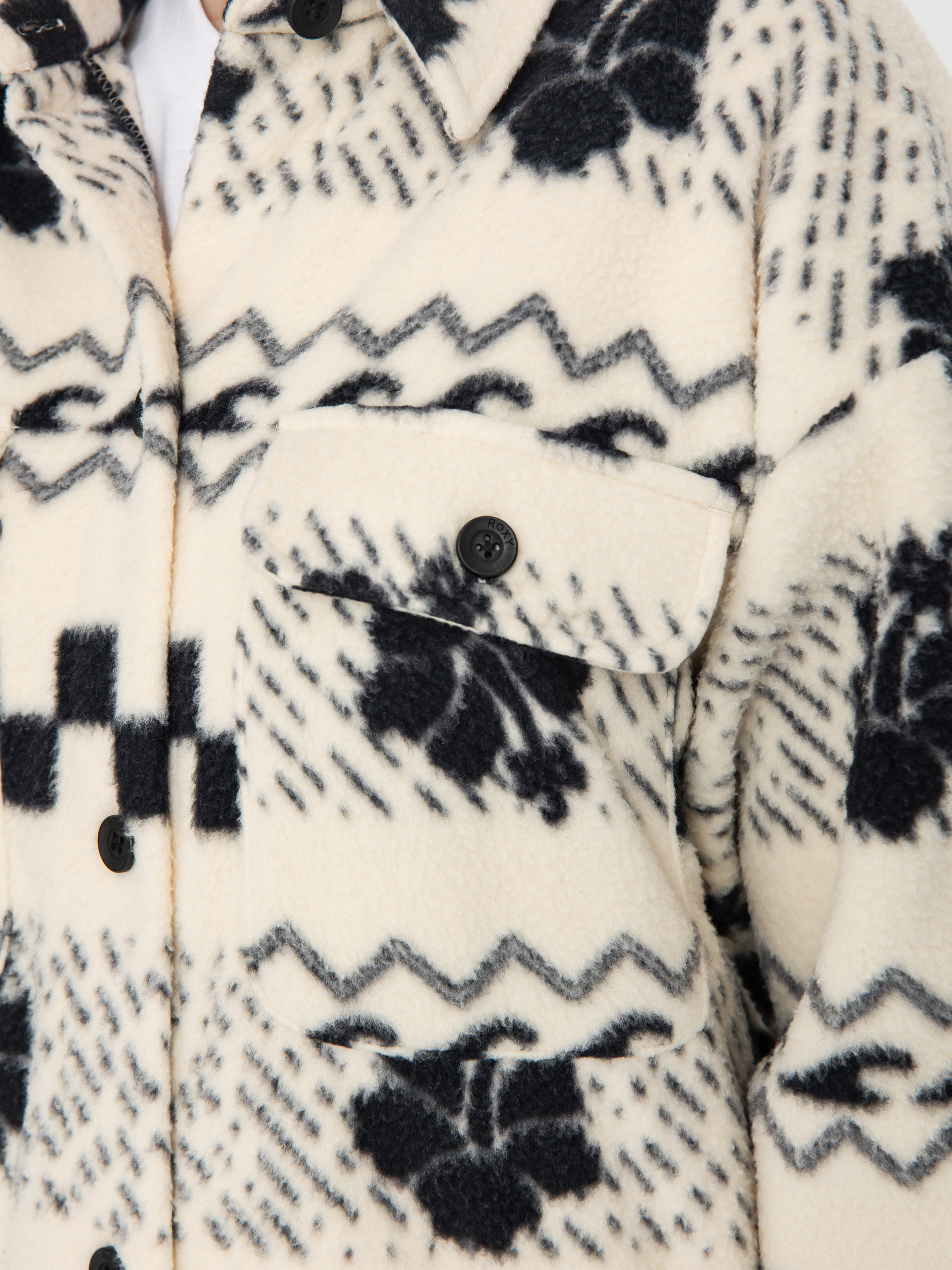 Dámsky Flísová mikina Roxy Morning Crush Shacket (parchment morning crush)