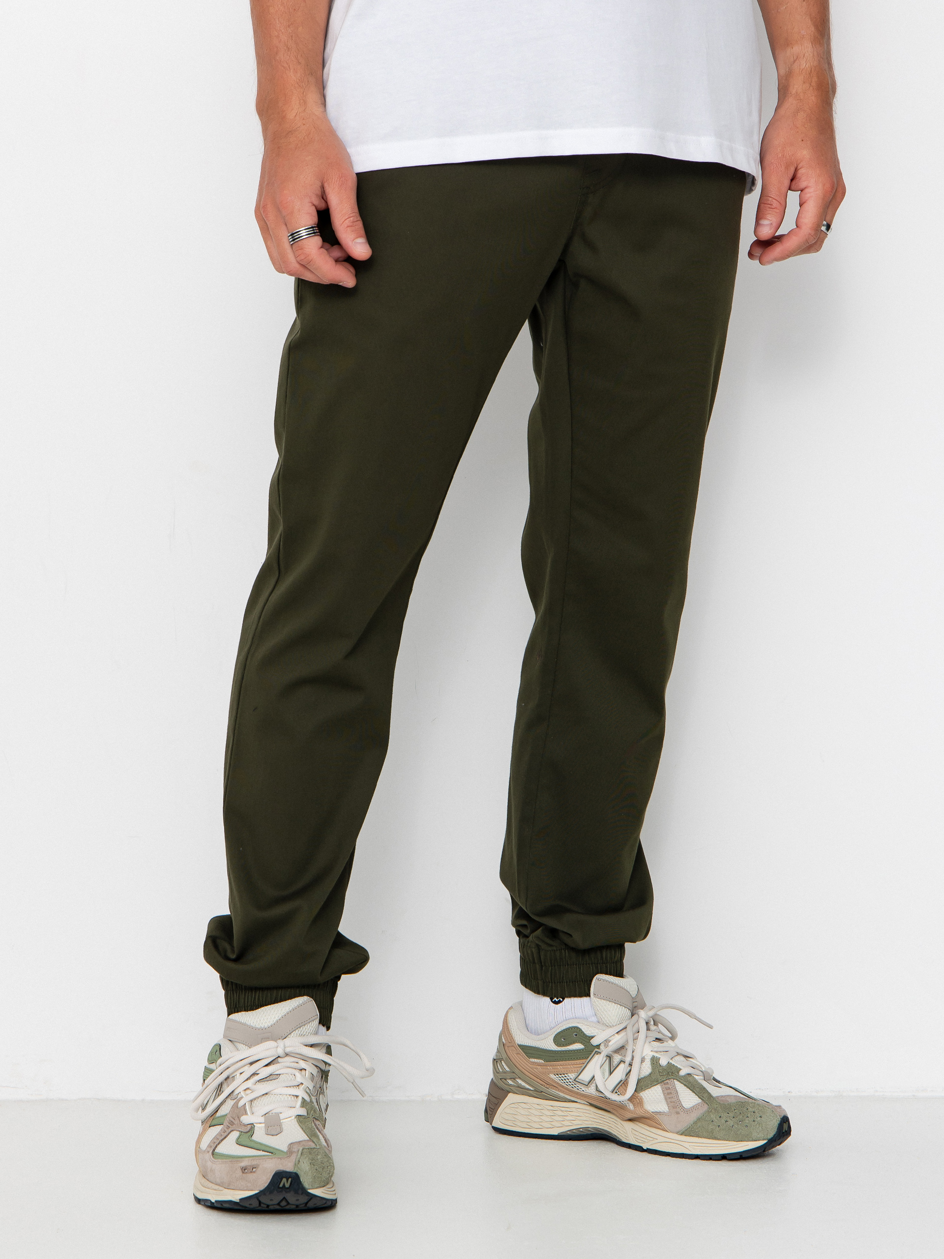Nohavice Volcom Frickin Slim Jogger (dark green)