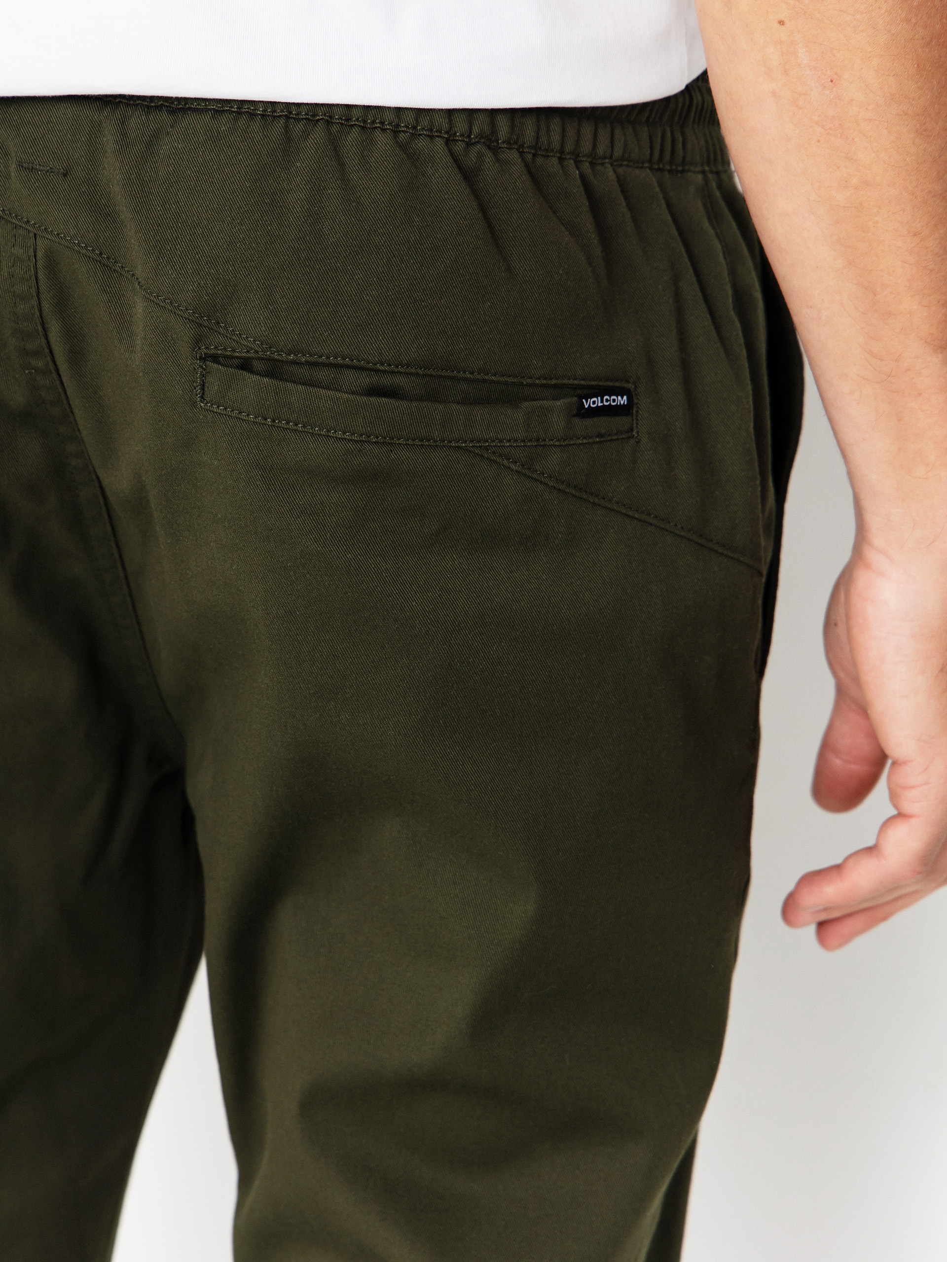 Nohavice Volcom Frickin Slim Jogger (dark green)