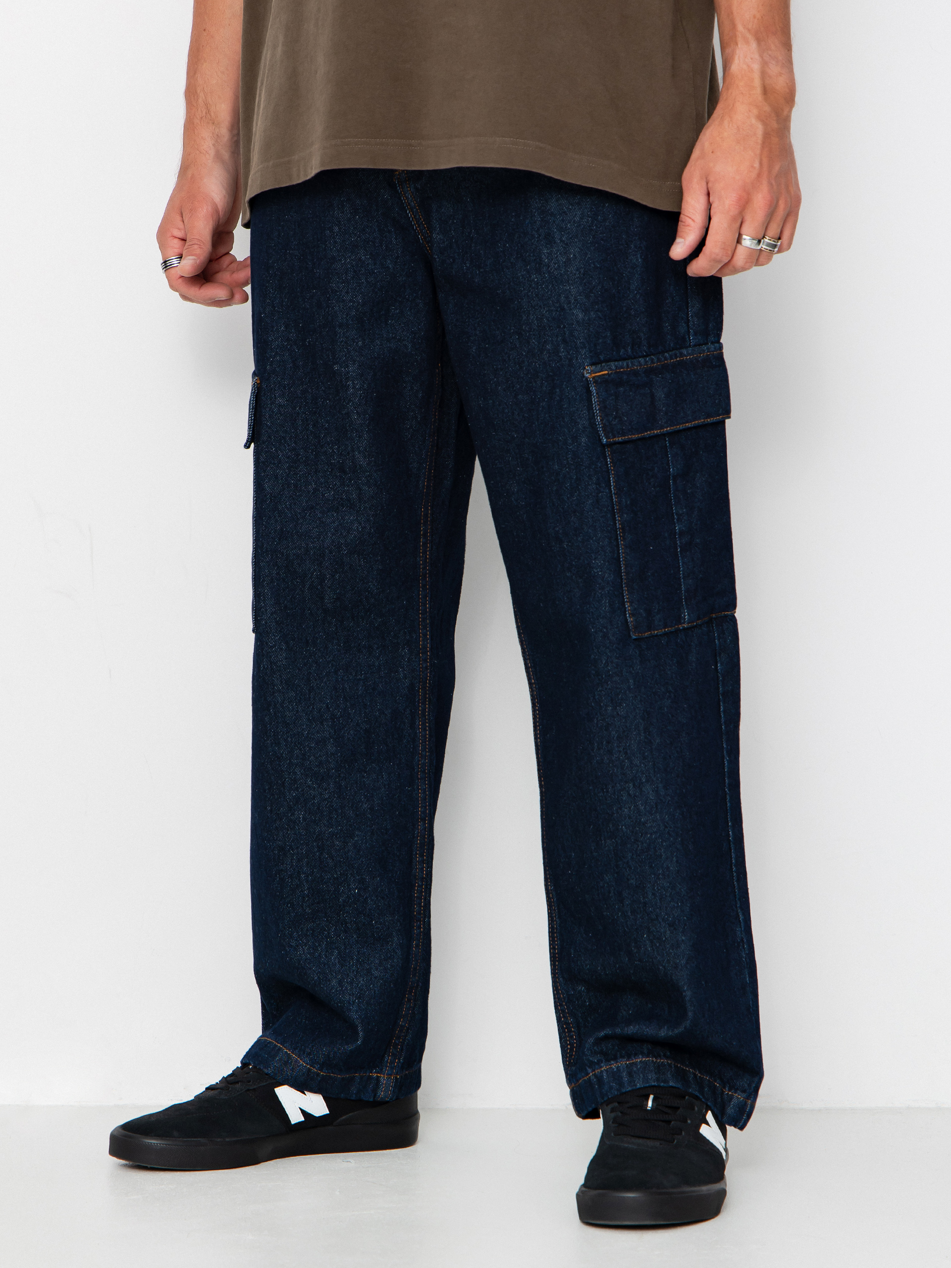 Nohavice DC Worker Baggy Denim Cargo (dark denim)