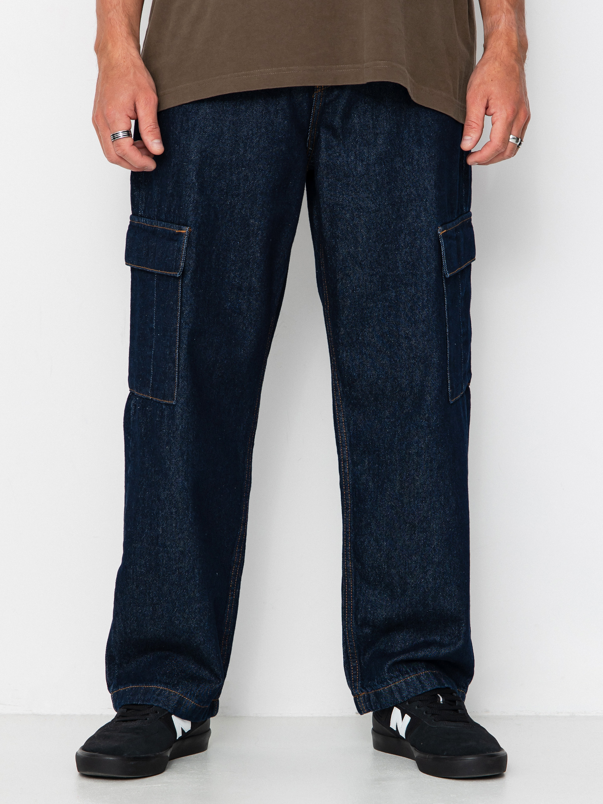 Nohavice DC Worker Baggy Denim Cargo (dark denim)