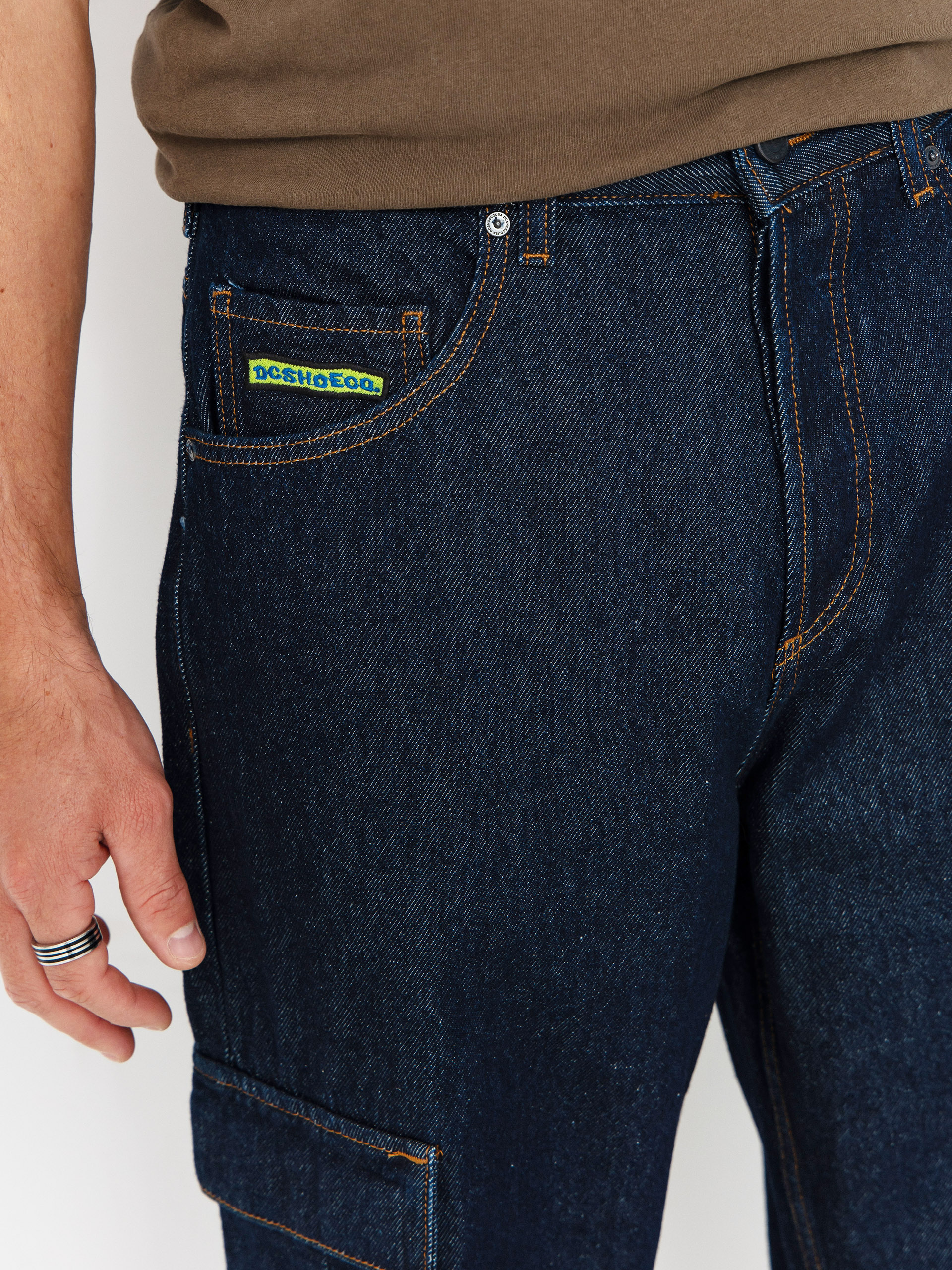 Nohavice DC Worker Baggy Denim Cargo (dark denim)