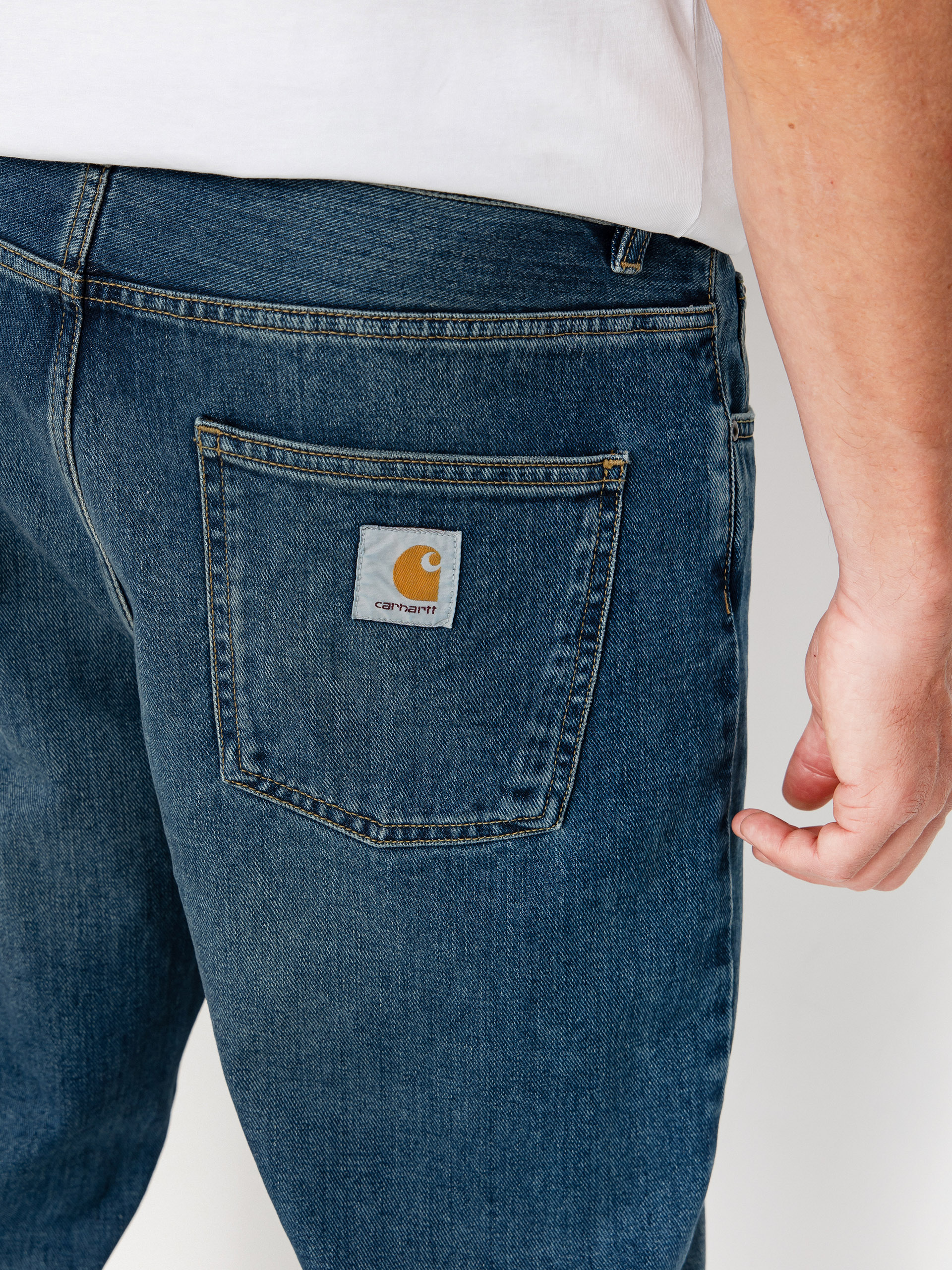 Nohavice Carhartt WIP Newel (blue/dark used wash)