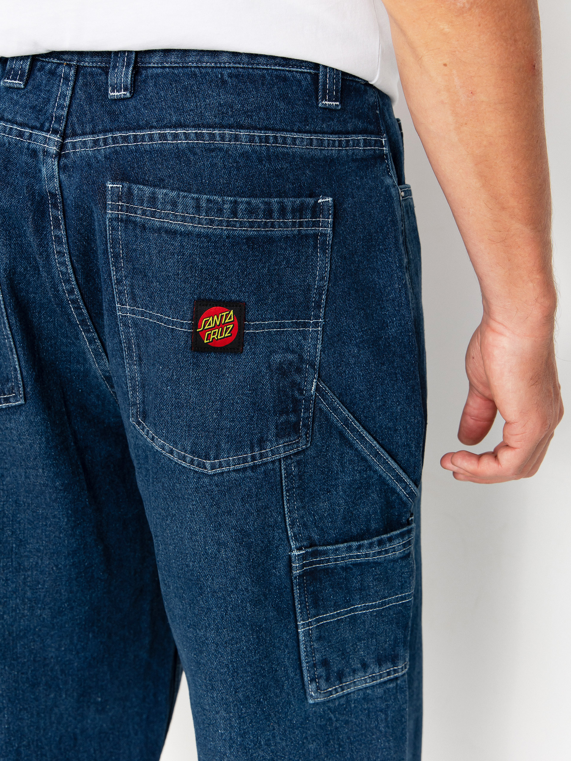 Nohavice Santa Cruz Carpenter (dark denim/white)