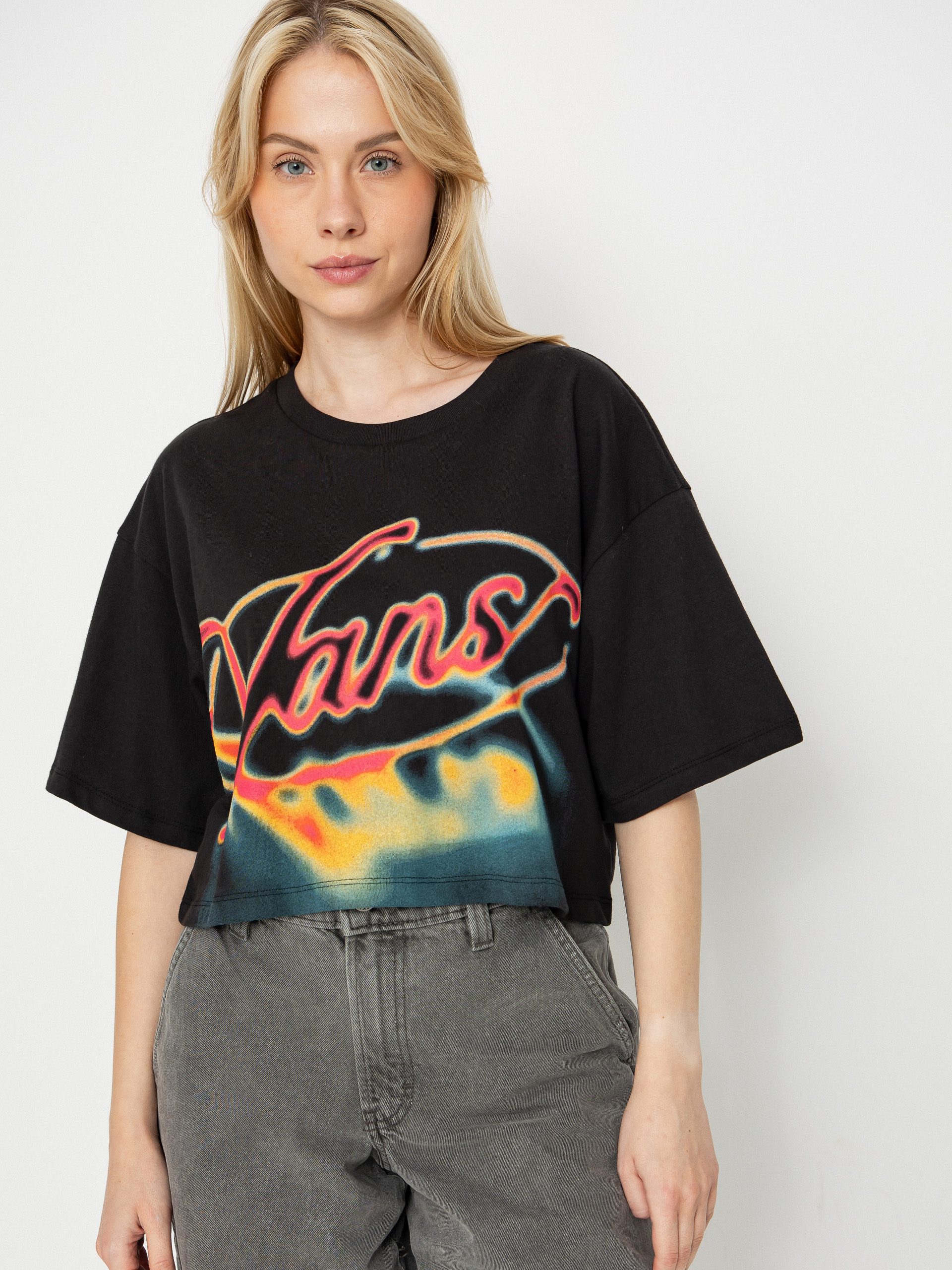 Tričko Vans Afterburn Relaxed Crop Wmn (black)