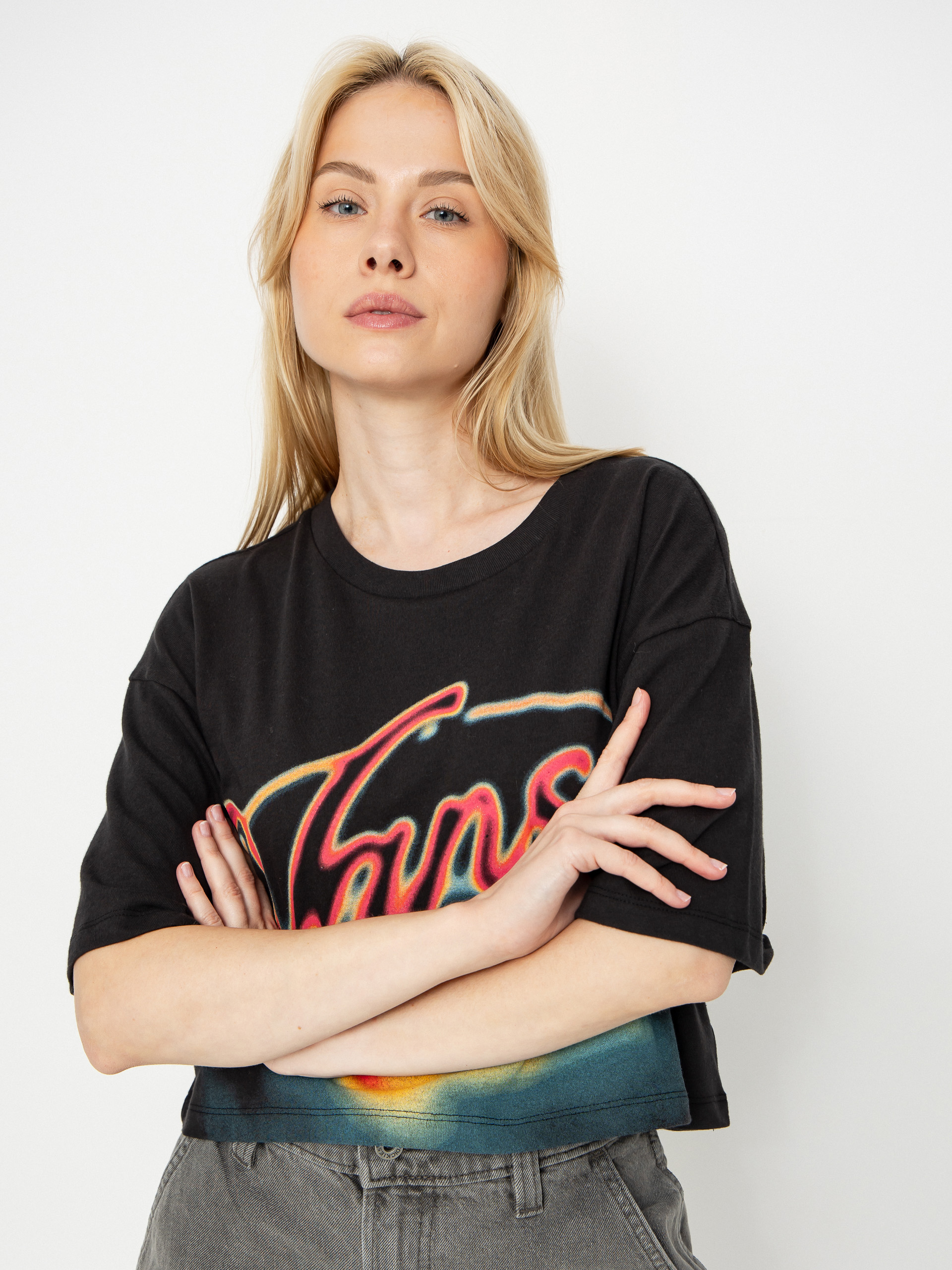 Tričko Vans Afterburn Relaxed Crop Wmn (black)