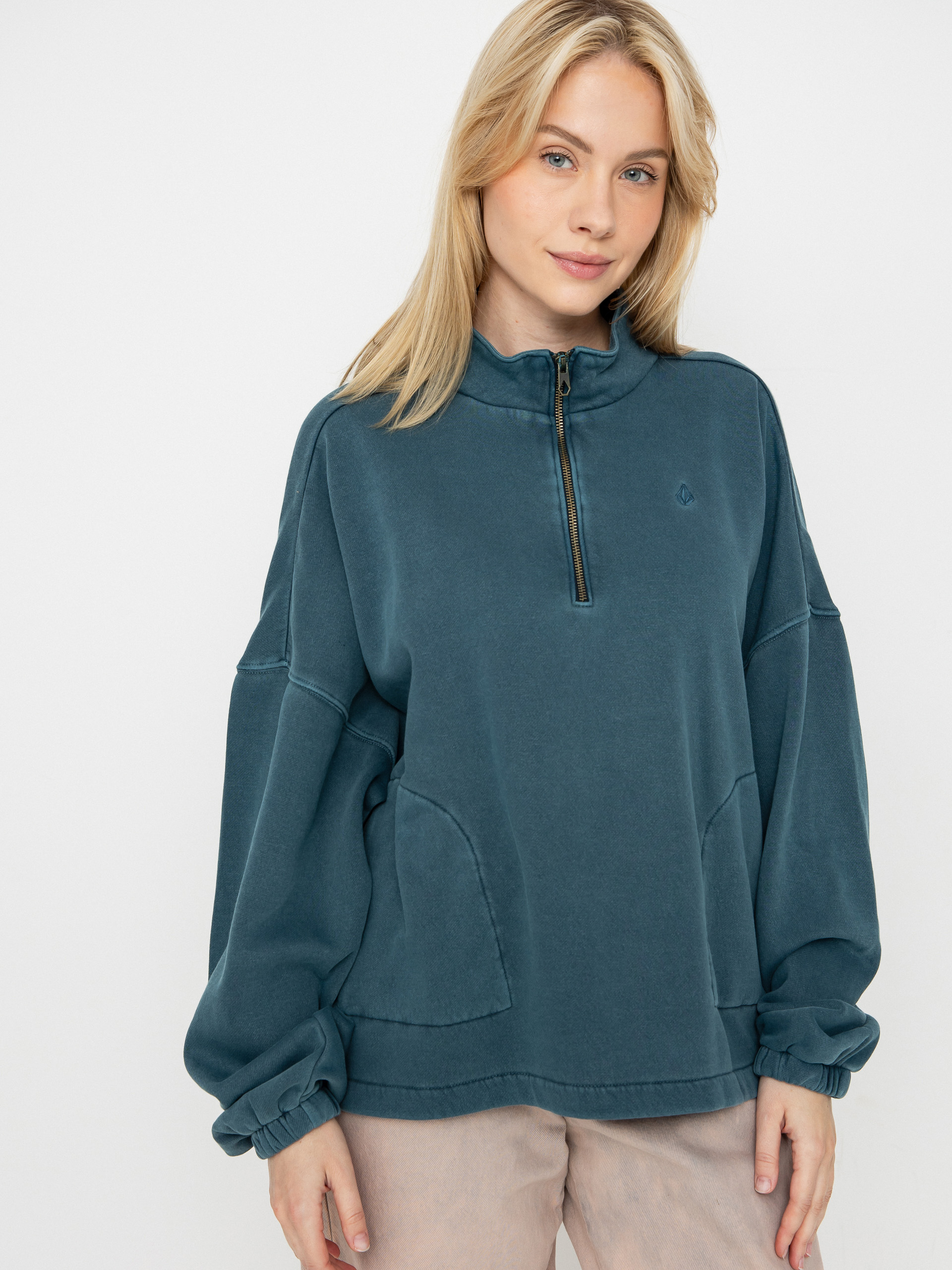 Mikina Volcom Stone Soft Quarter Zip Wmn (emerald green)