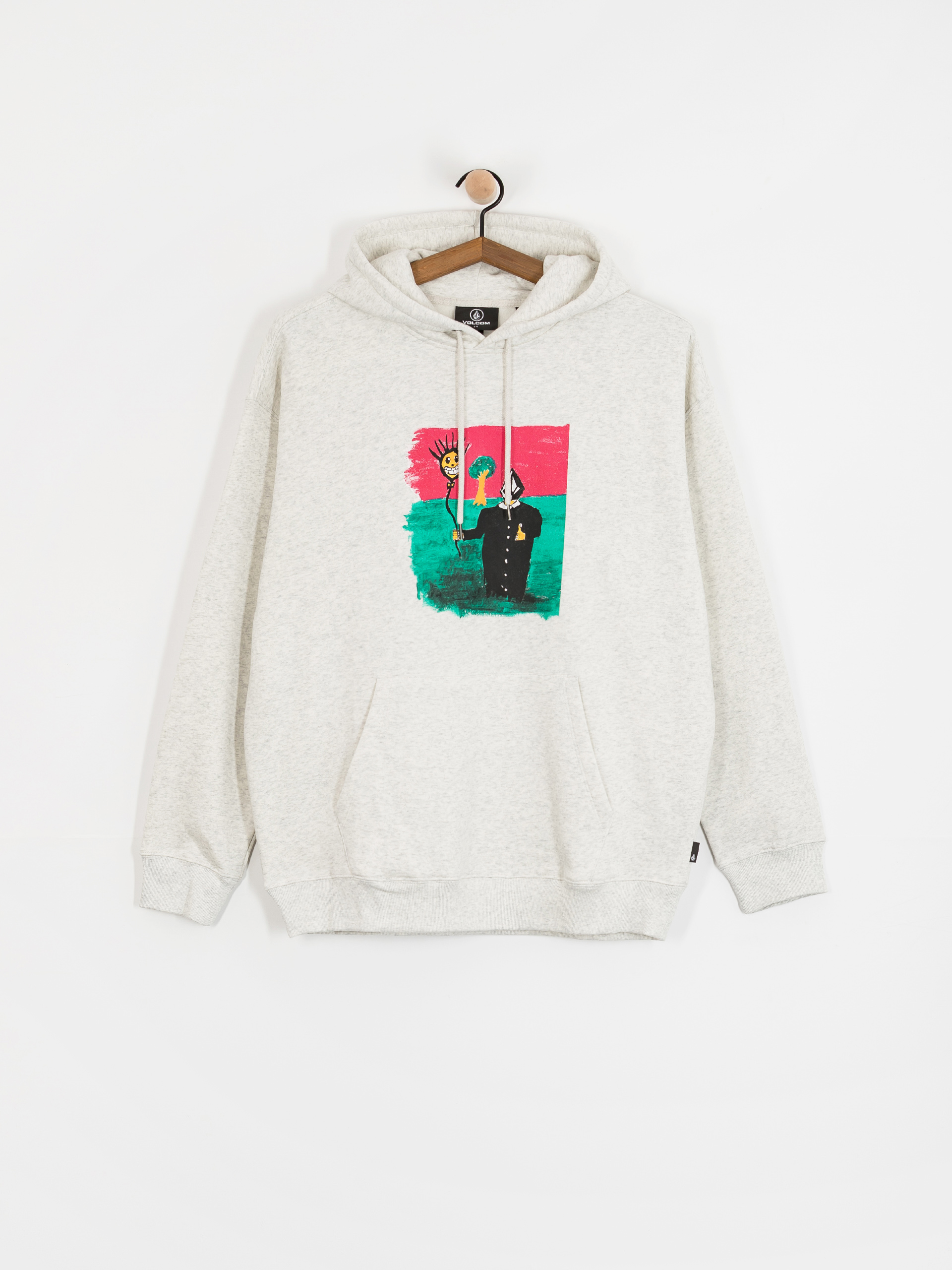 Mikina s kapucňou Volcom Issam HD (bone heather)