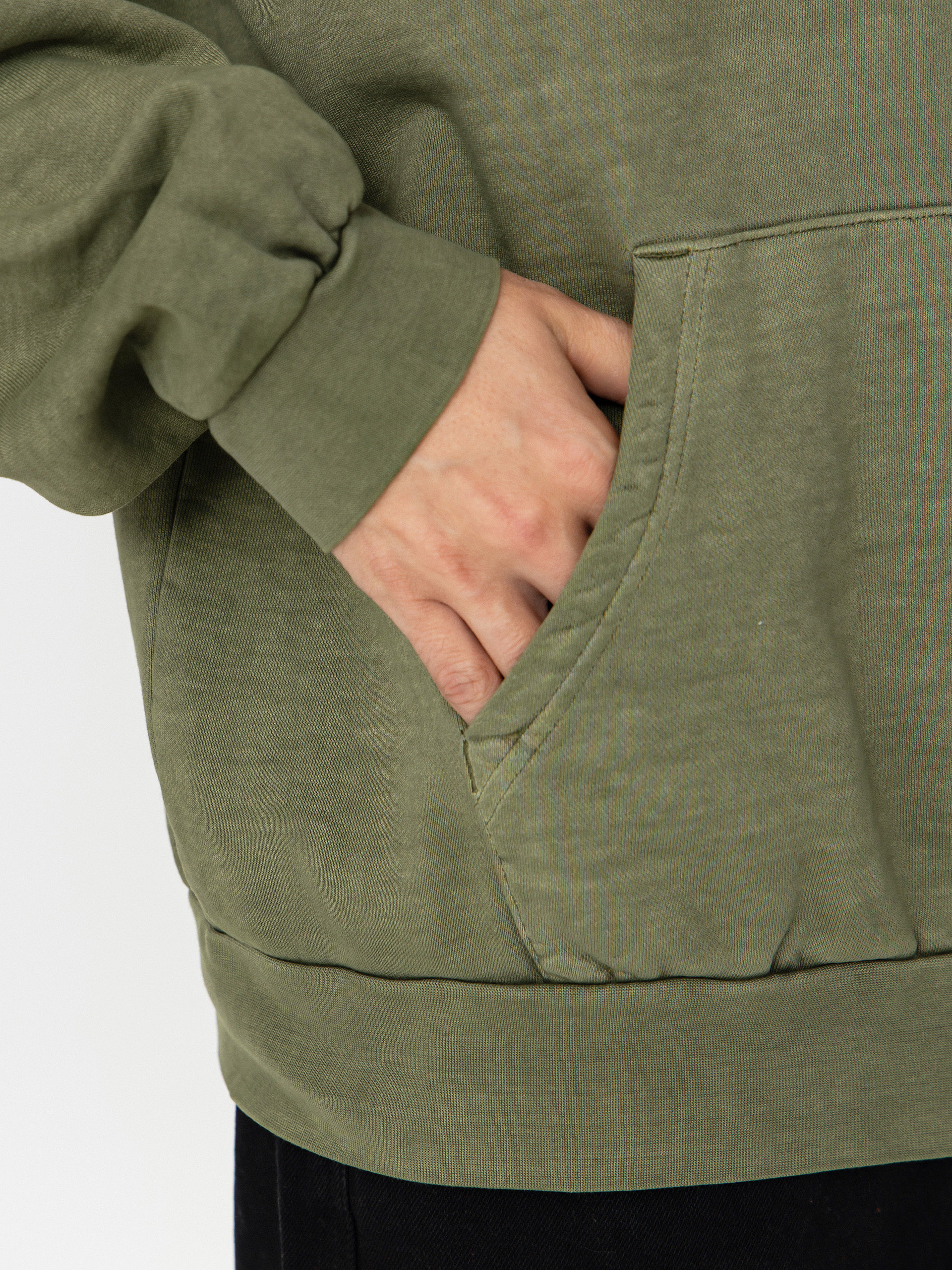 Mikina s kapucňou OBEY Lowercase Pigment HD (pigment deep lichen green)