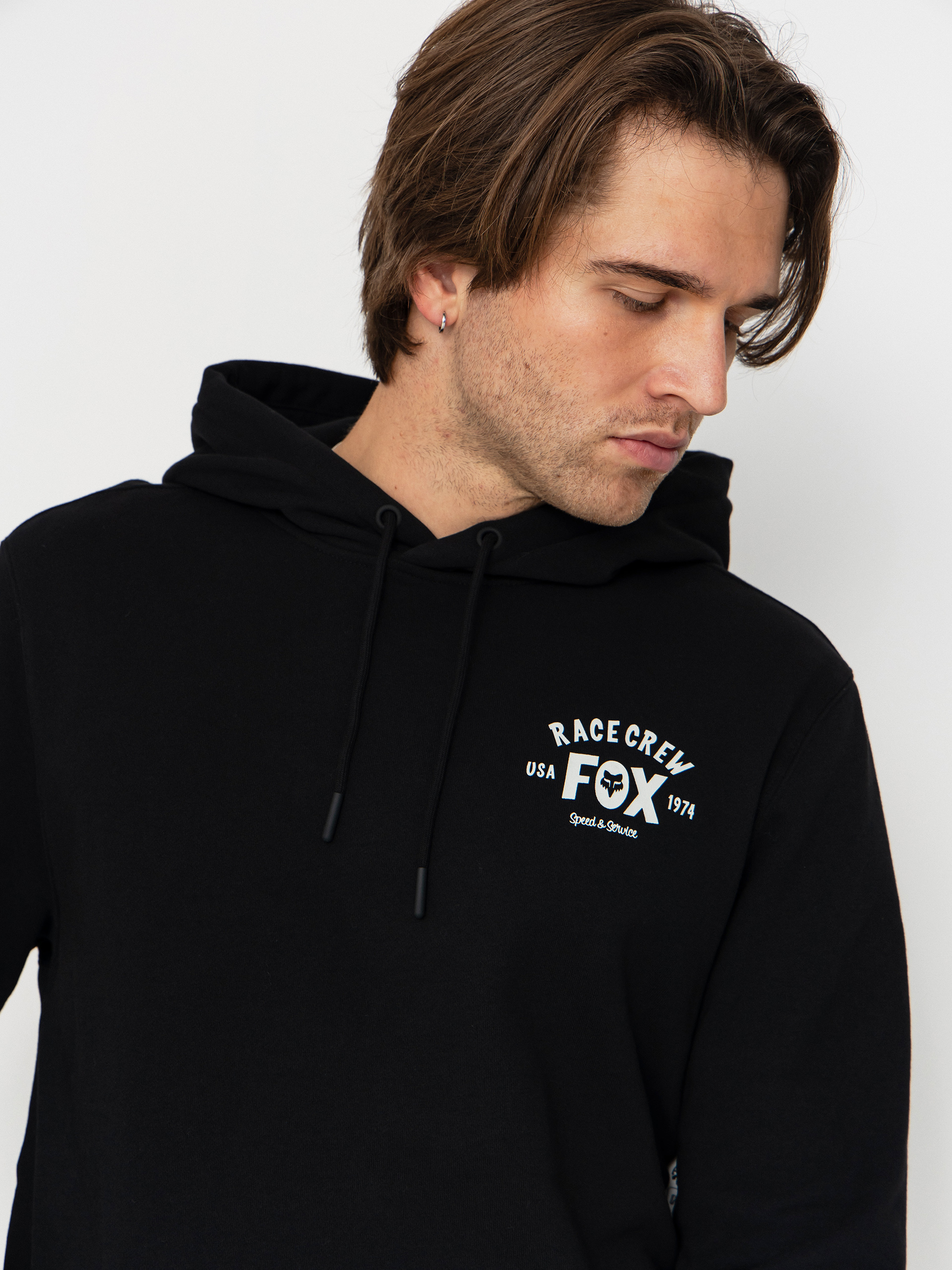 Mikina s kapucňou Fox Slogan HD (black)