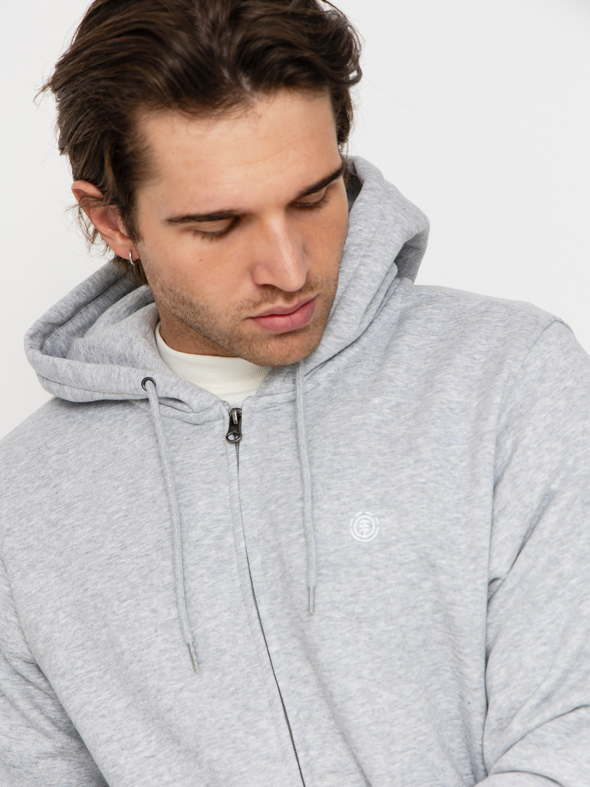 Mikina s kapucňou Element Icon Embroidery ZHD (mid grey heather)