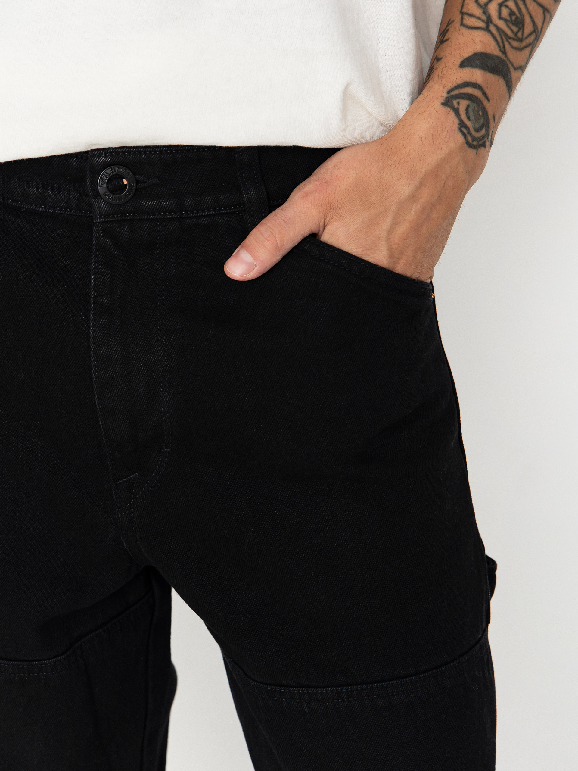 Nohavice Volcom Karpendter Lse Tprd Denim (black)