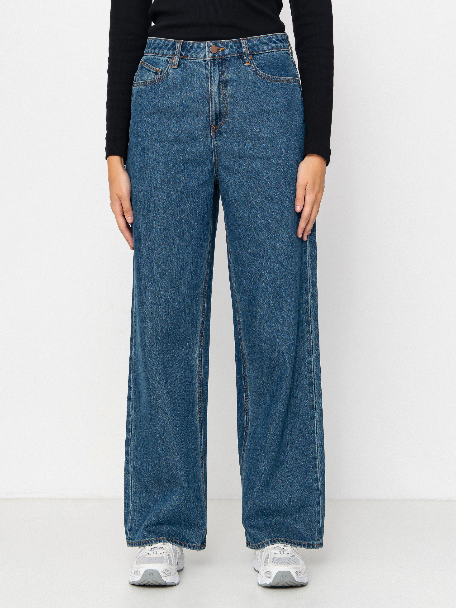 Nohavice Volcom Stoned Bf Hirise Wmn (indigo ridge wash)