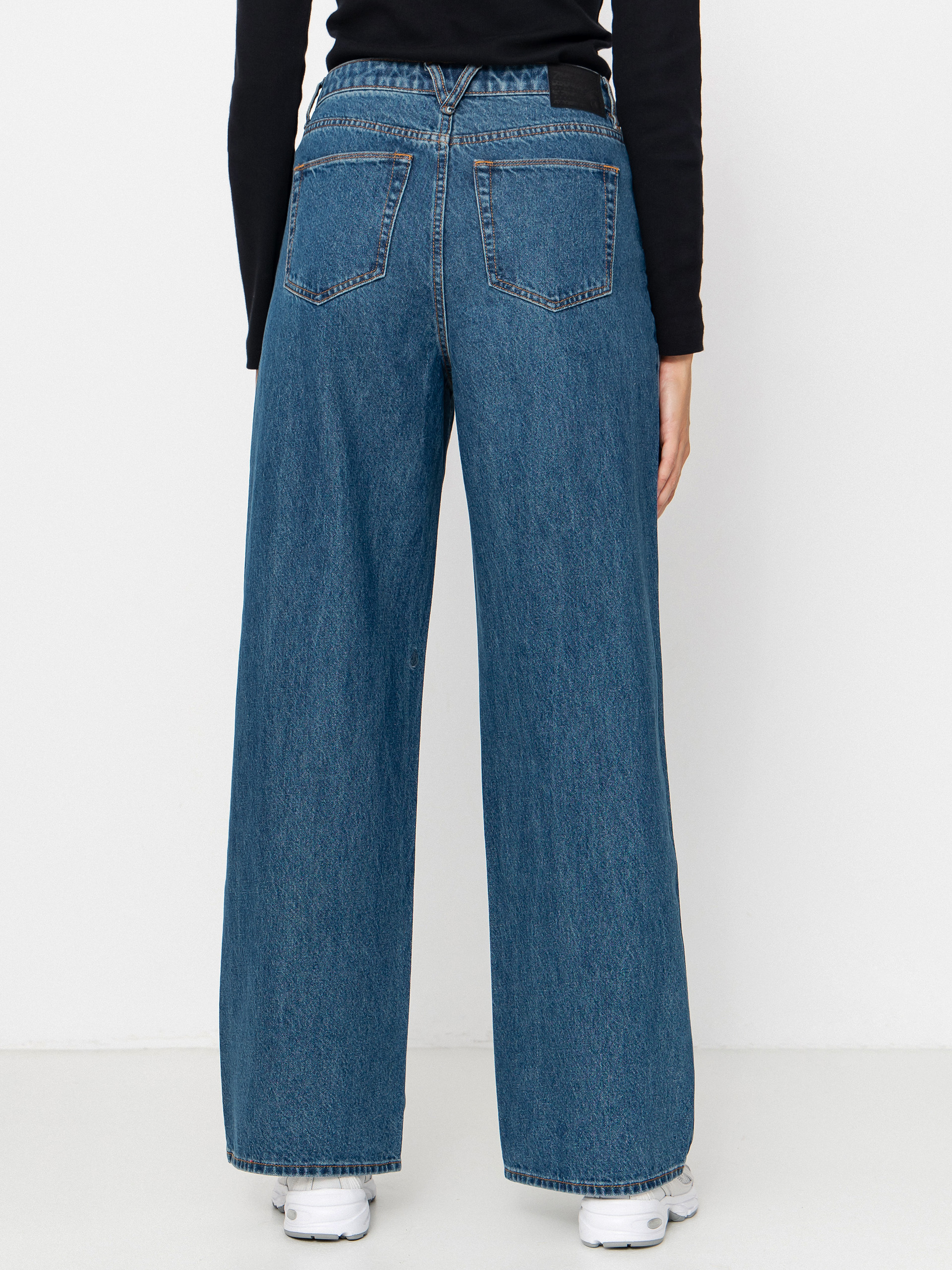 Nohavice Volcom Stoned Bf Hirise Wmn (indigo ridge wash)