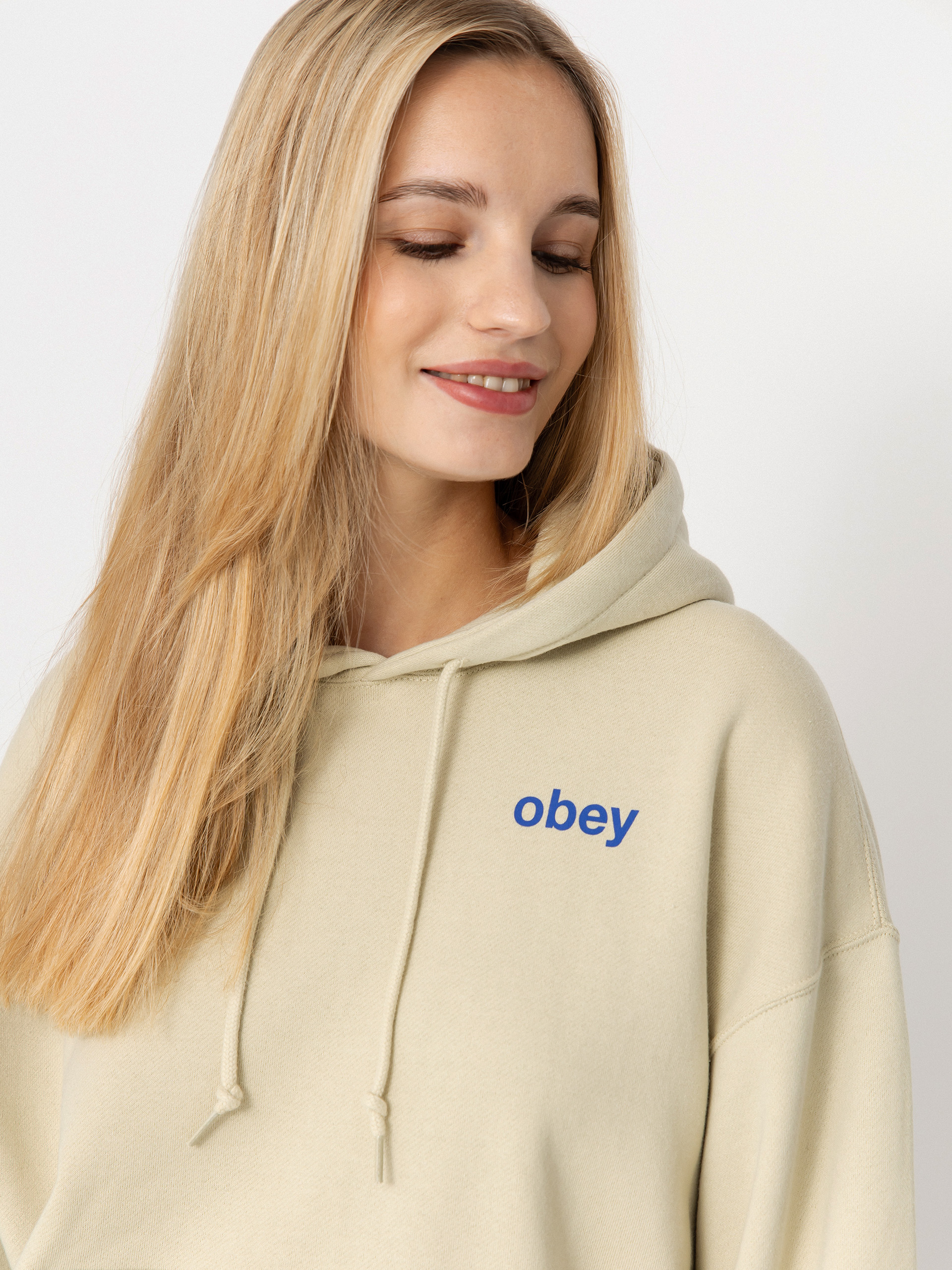 Mikina s kapucňou OBEY Time Baggy Relaxed HD Wmn (sand)
