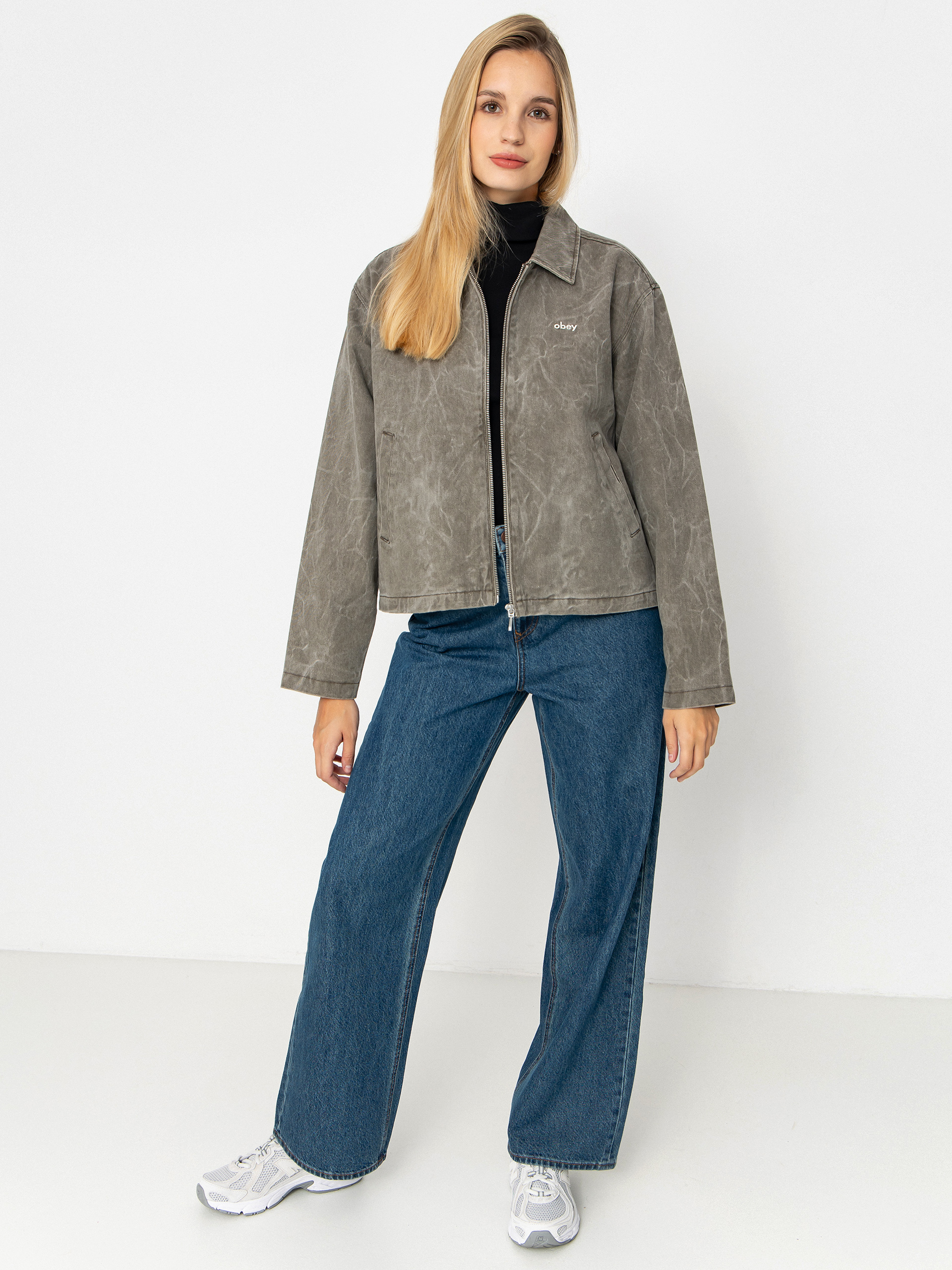 Bunda OBEY Donovan Zip Wmn (major brown wrinkle wash)