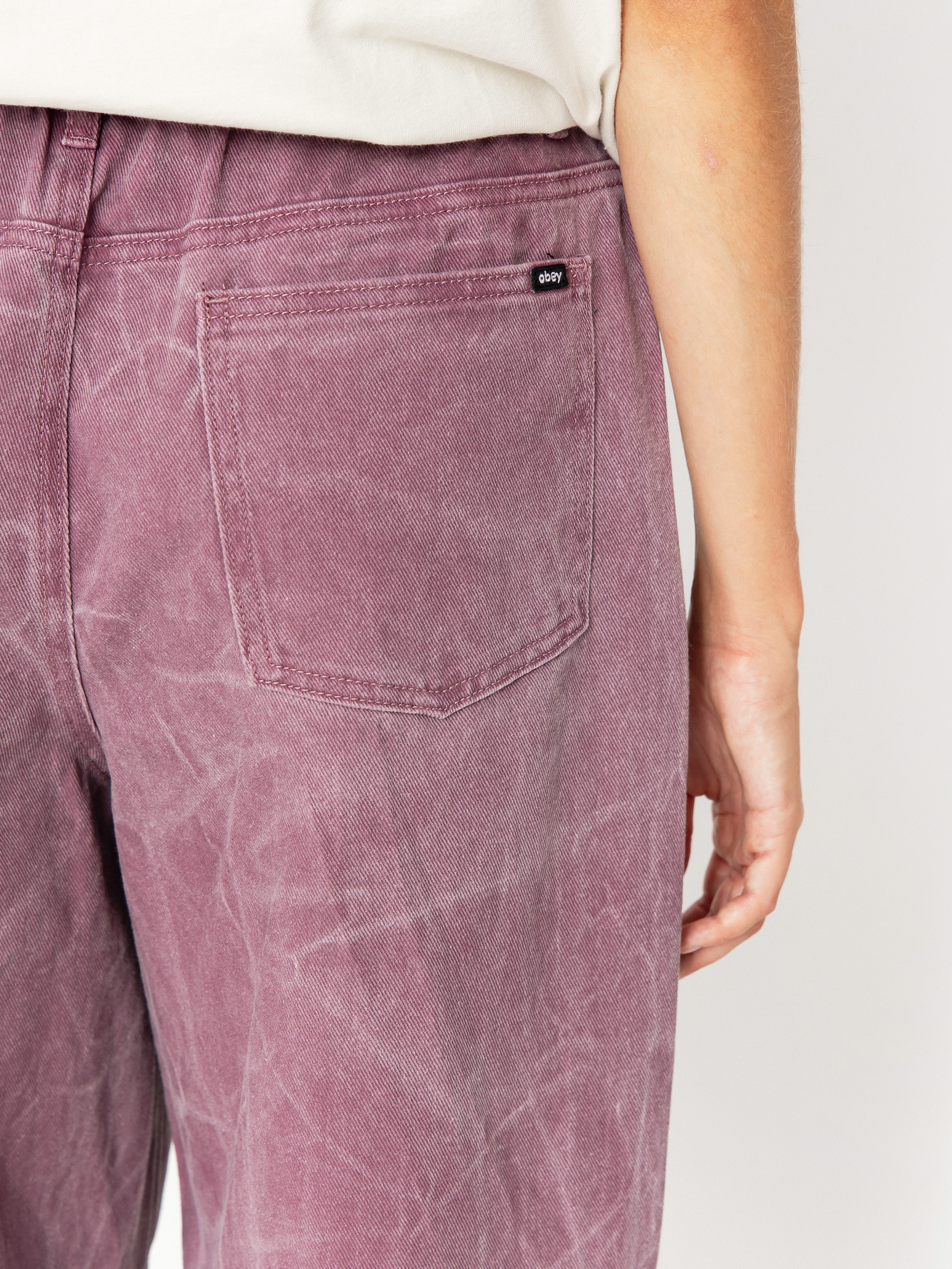 Nohavice OBEY Donovan 5 Pocket Wmn (tulip wrinkle wash)