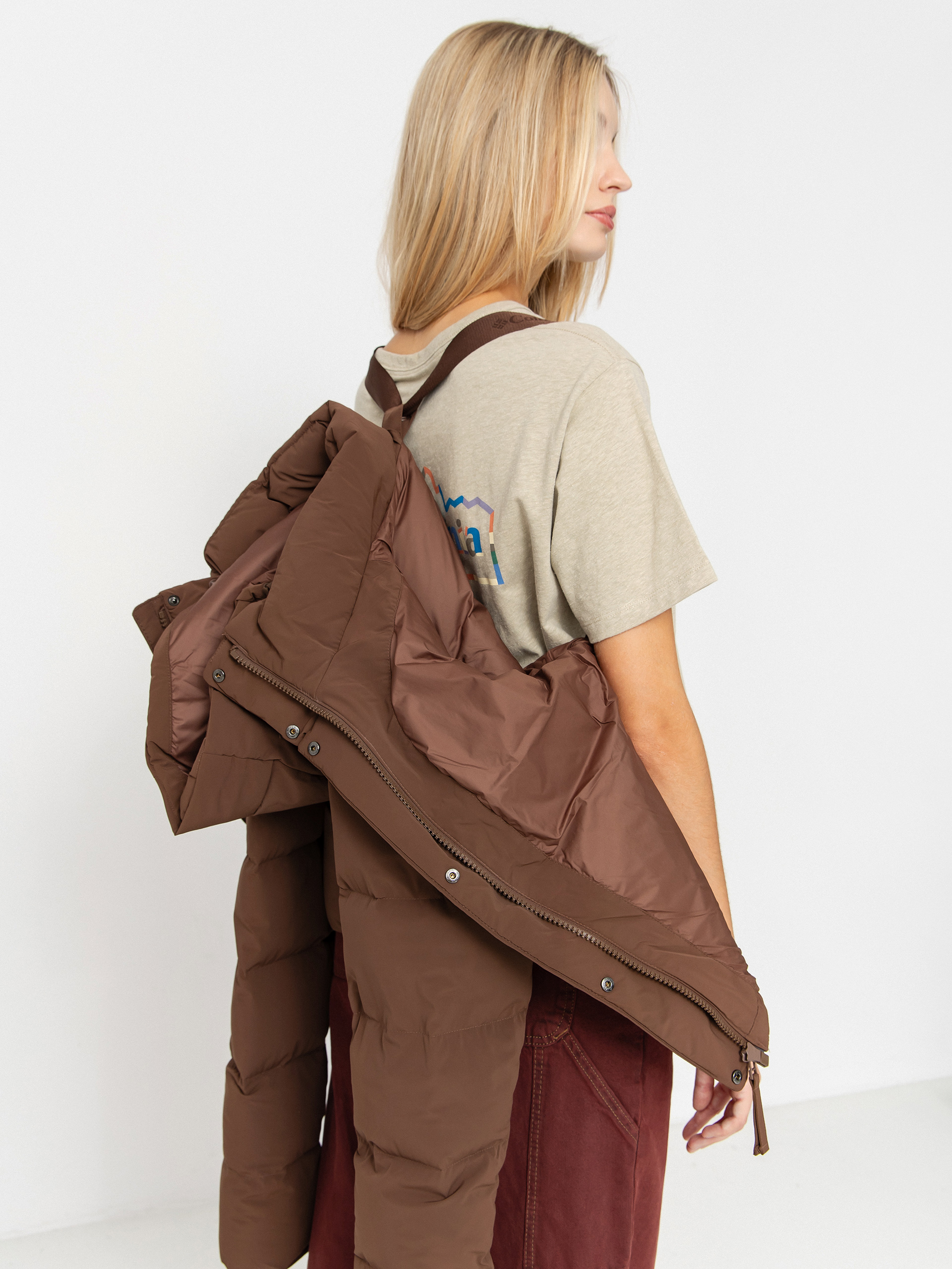 Bunda Columbia Amaze Puff Hooded Wmn (tobacco)