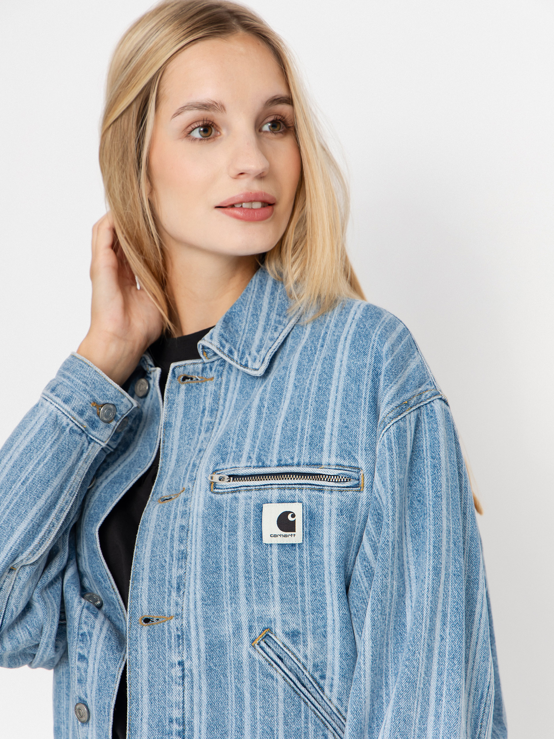 Nohavice Carhartt WIP Rylan Wmn (rylan stripe/blue/stone bleached)