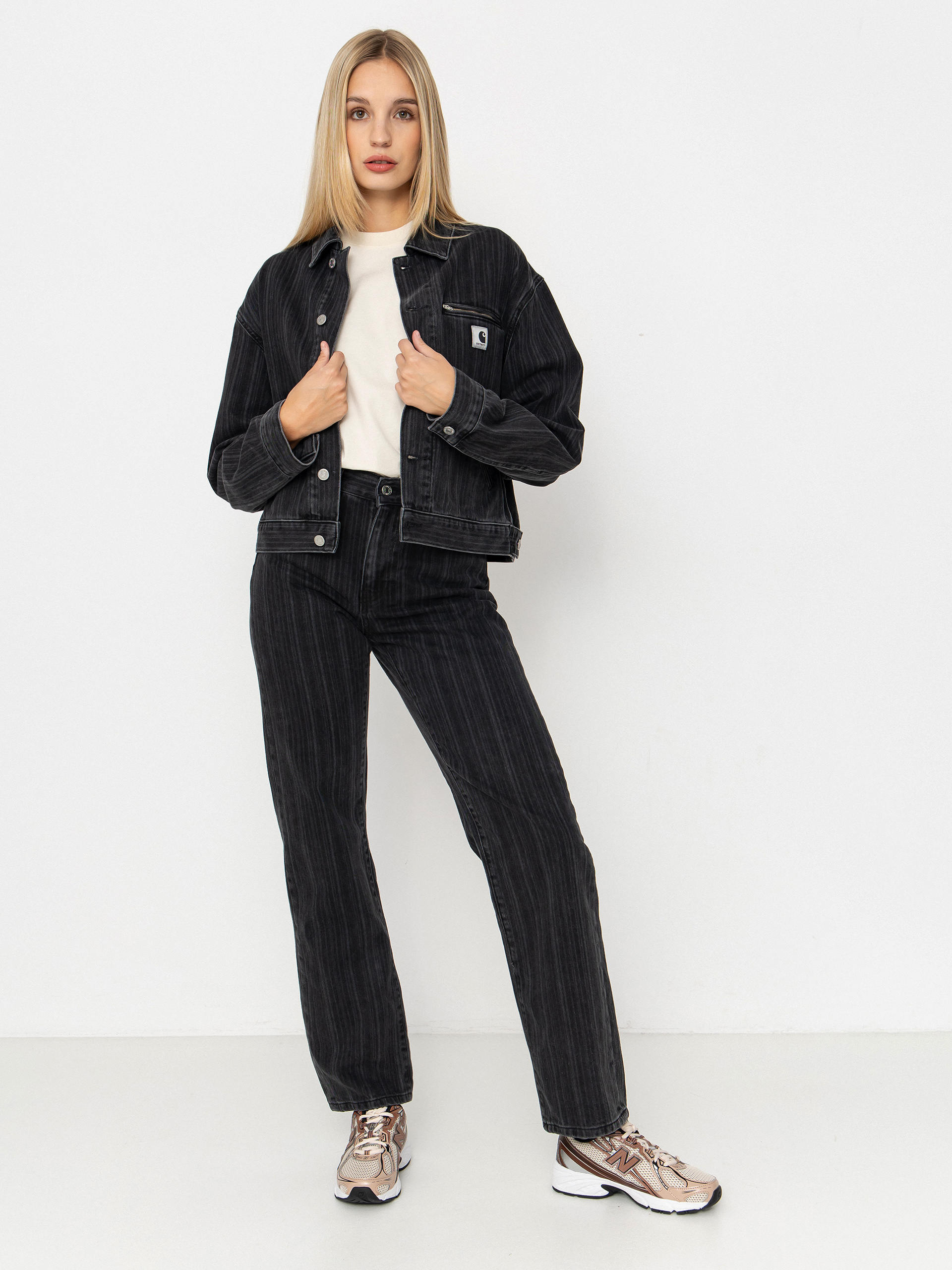 Bunda Carhartt WIP Rylan Wmn (rylan stripe/black/stone washed)