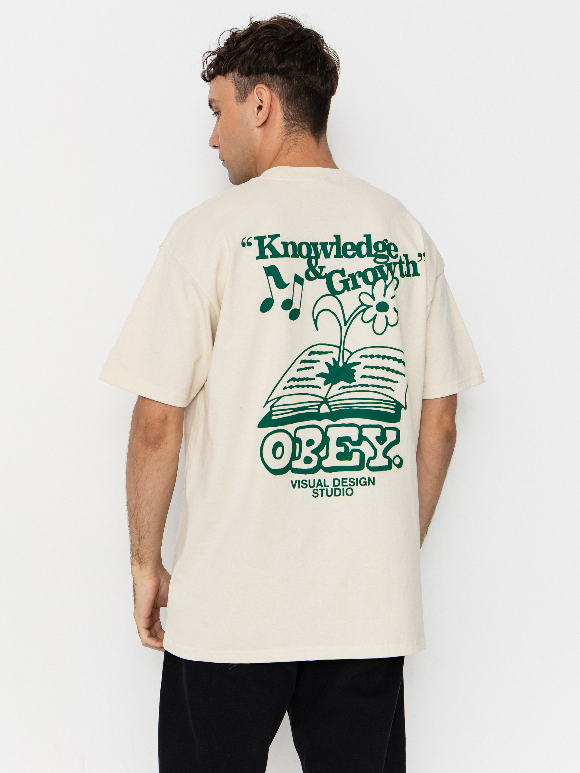 Tričko OBEY Obey Knowledge & Growth (cream)
