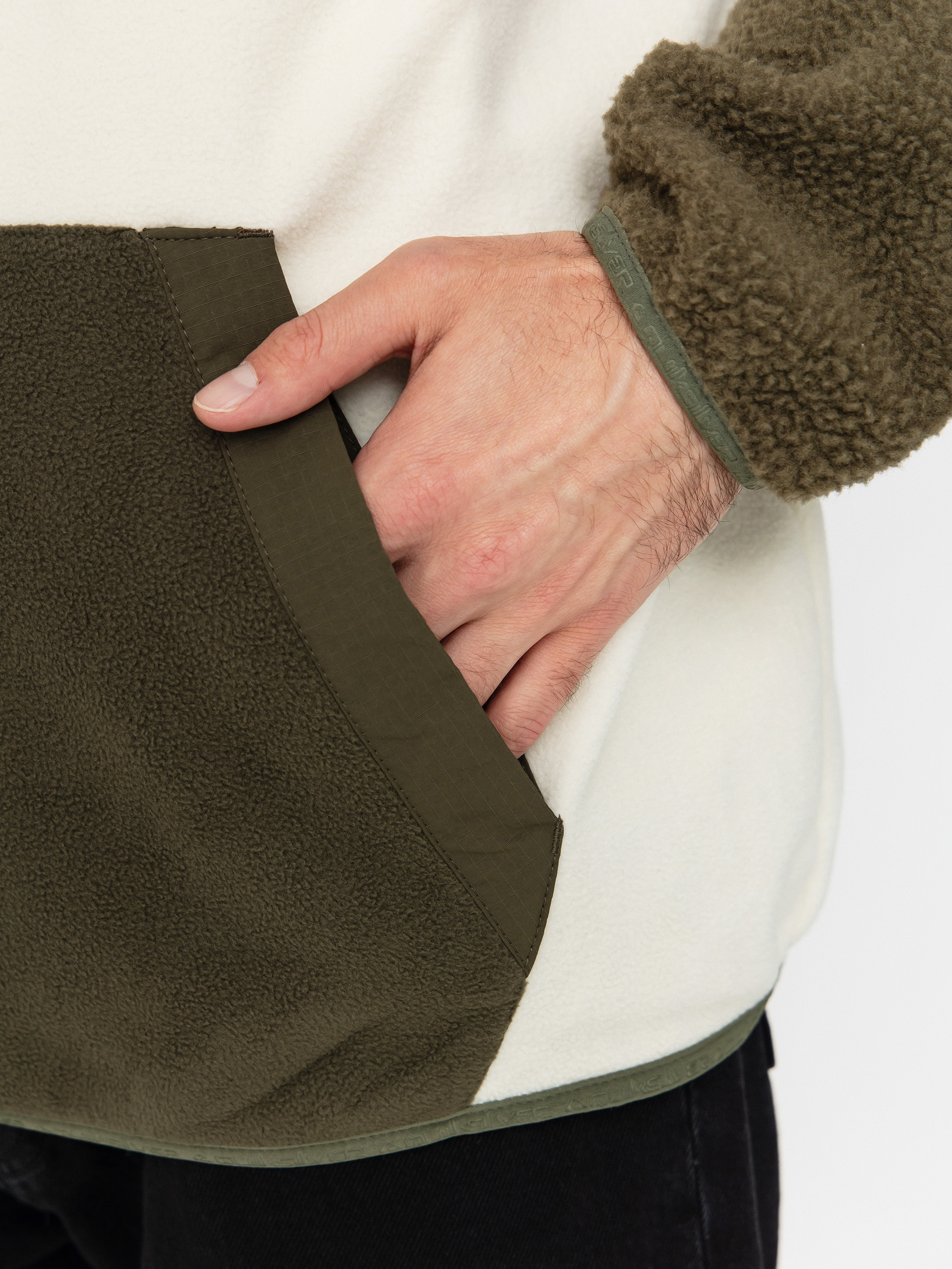 Pánsky Flísová mikina Quiksilver Ocean View Mix Up Hoody (grape leaf)