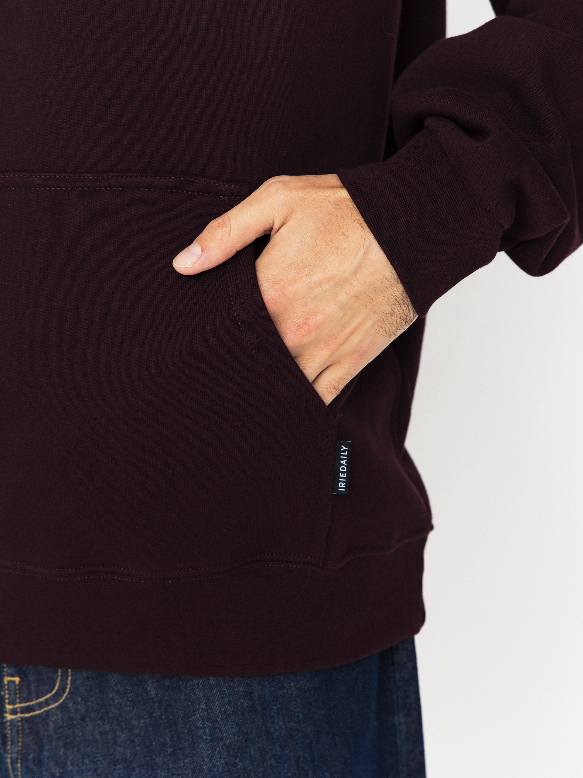 Mikina s kapucňou Iriedaily Play Different HD (aubergine)