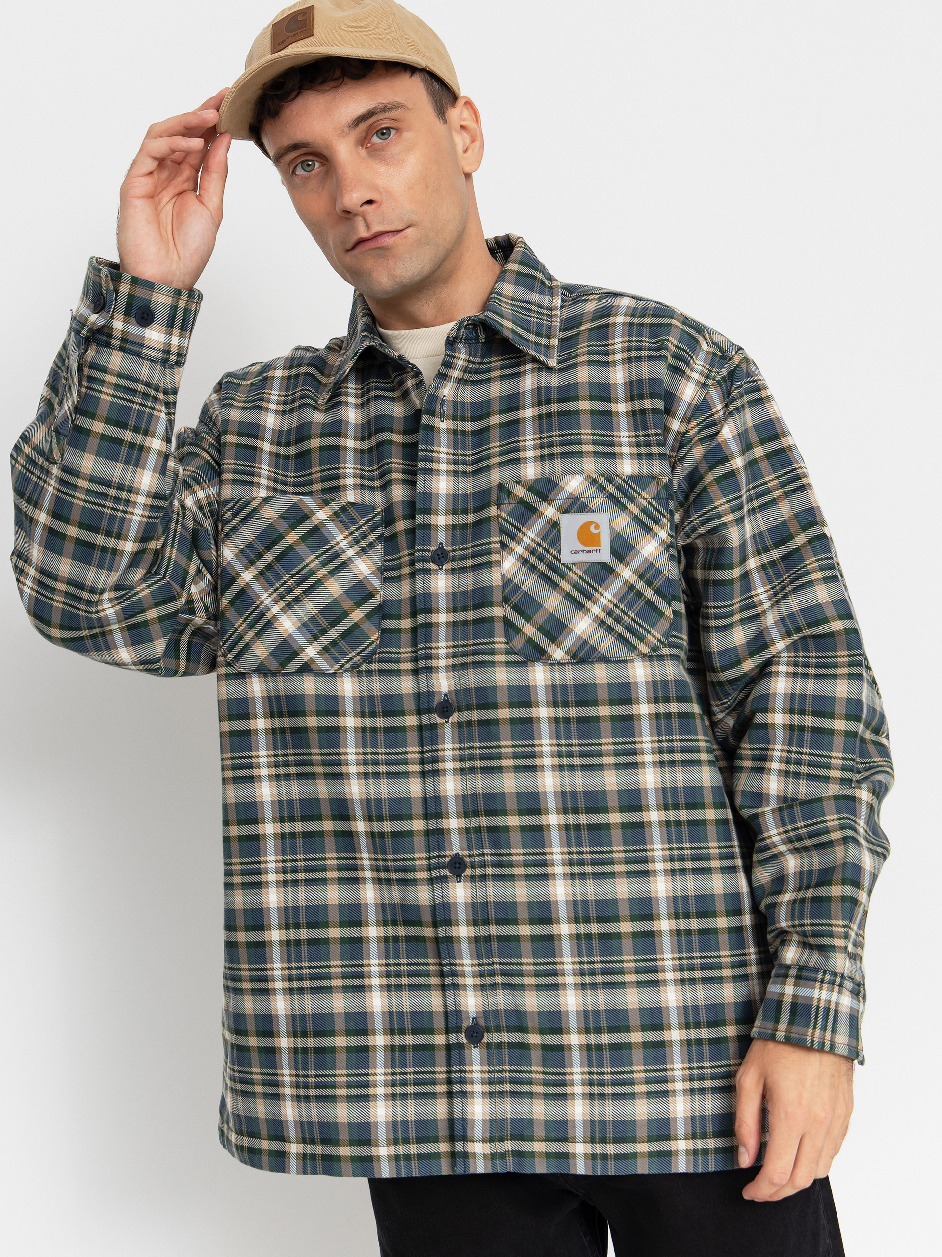 Bunda Carhartt WIP Cronyn (cronyn check/dark navy)
