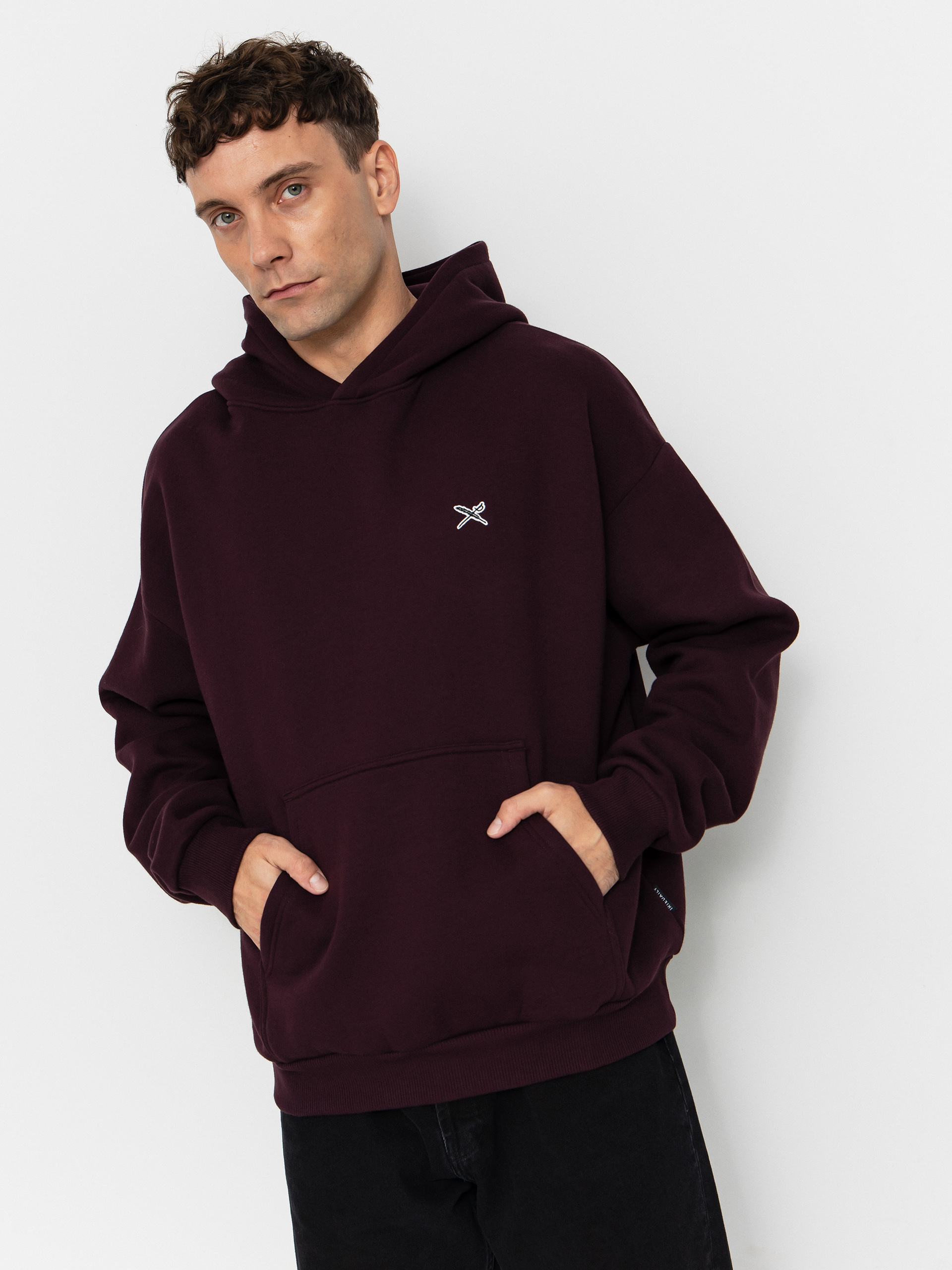 Mikina s kapucňou Iriedaily Flagloose HD (aubergine)