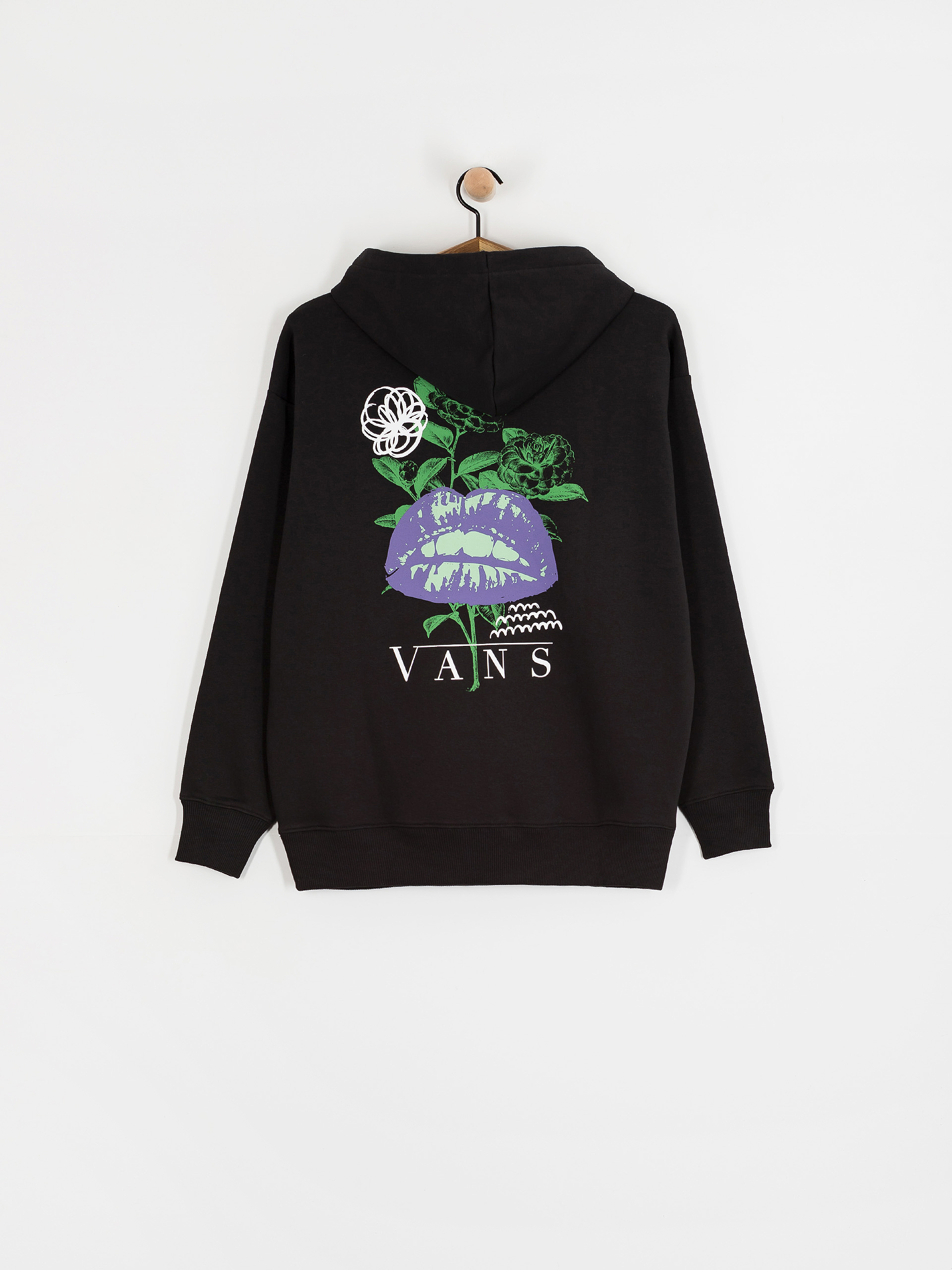 Mikina s kapucňou Vans Talk Talk Os HD Wmn (black)