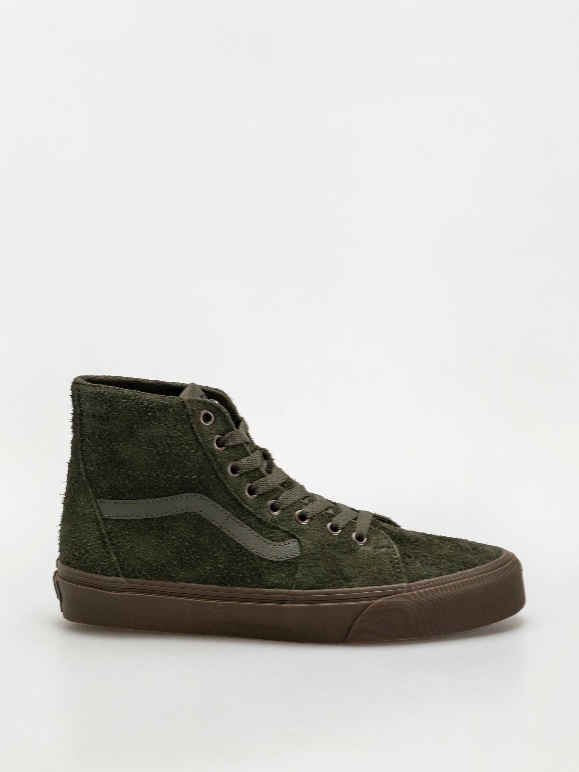 Topu00e1nky Vans Sk8 Hi Tapered (hairy suede olive/gum)
