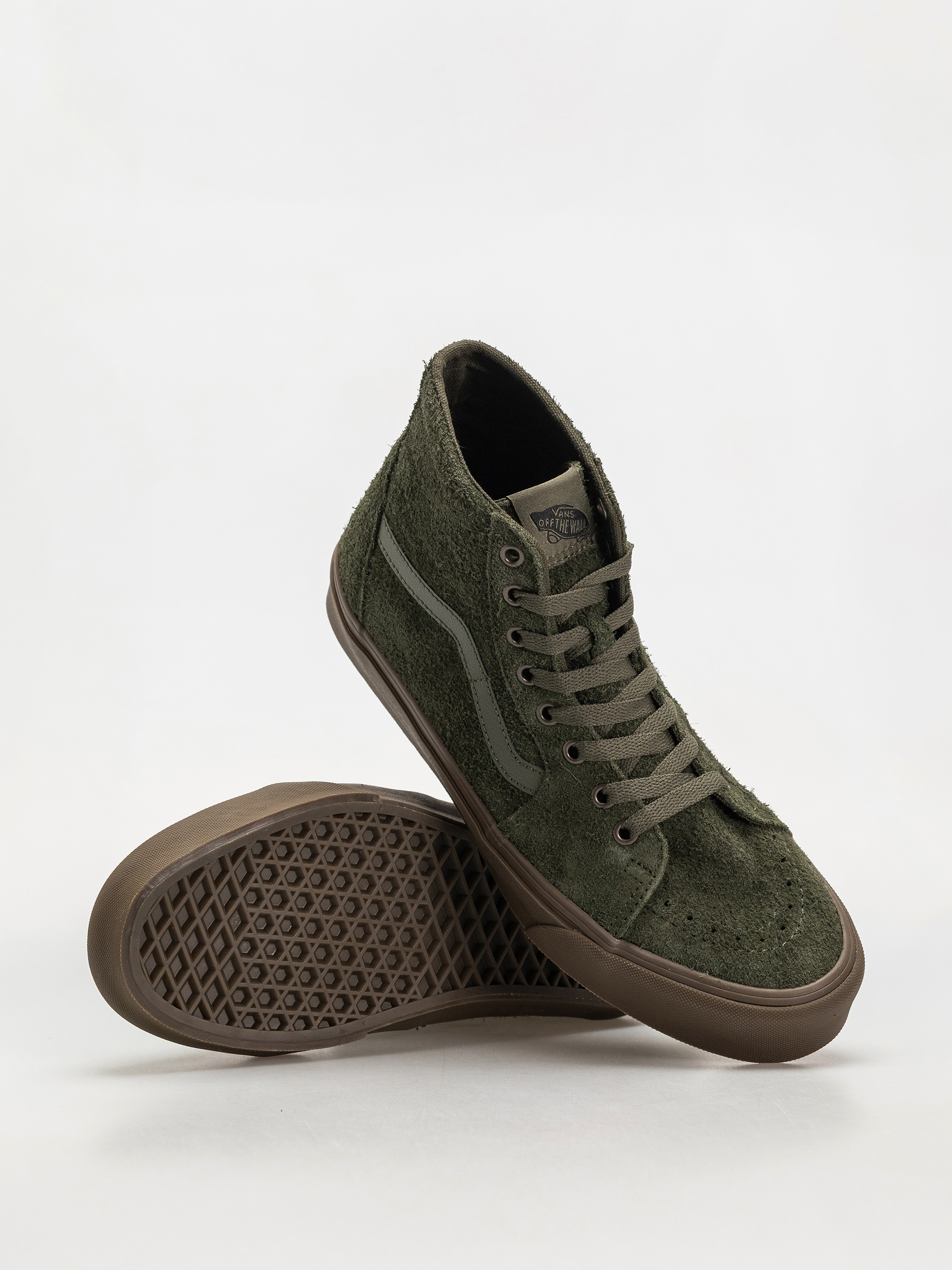 Topánky Vans Sk8 Hi Tapered (hairy suede olive/gum)