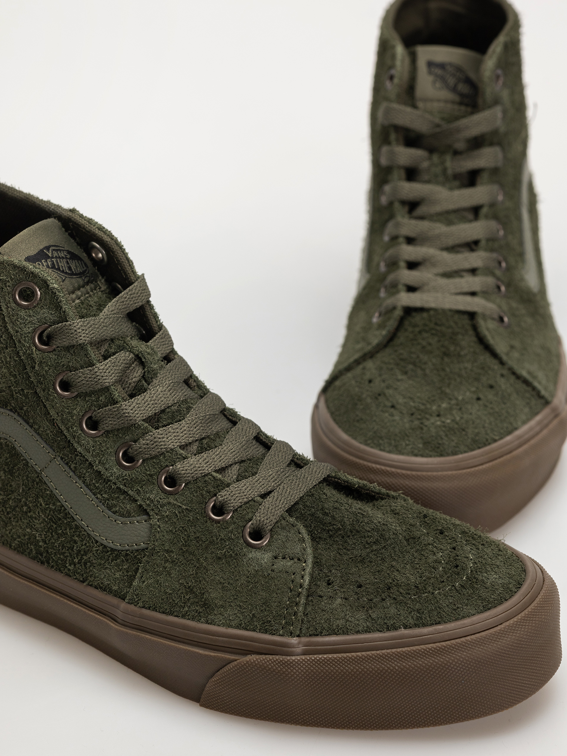 Topánky Vans Sk8 Hi Tapered (hairy suede olive/gum)