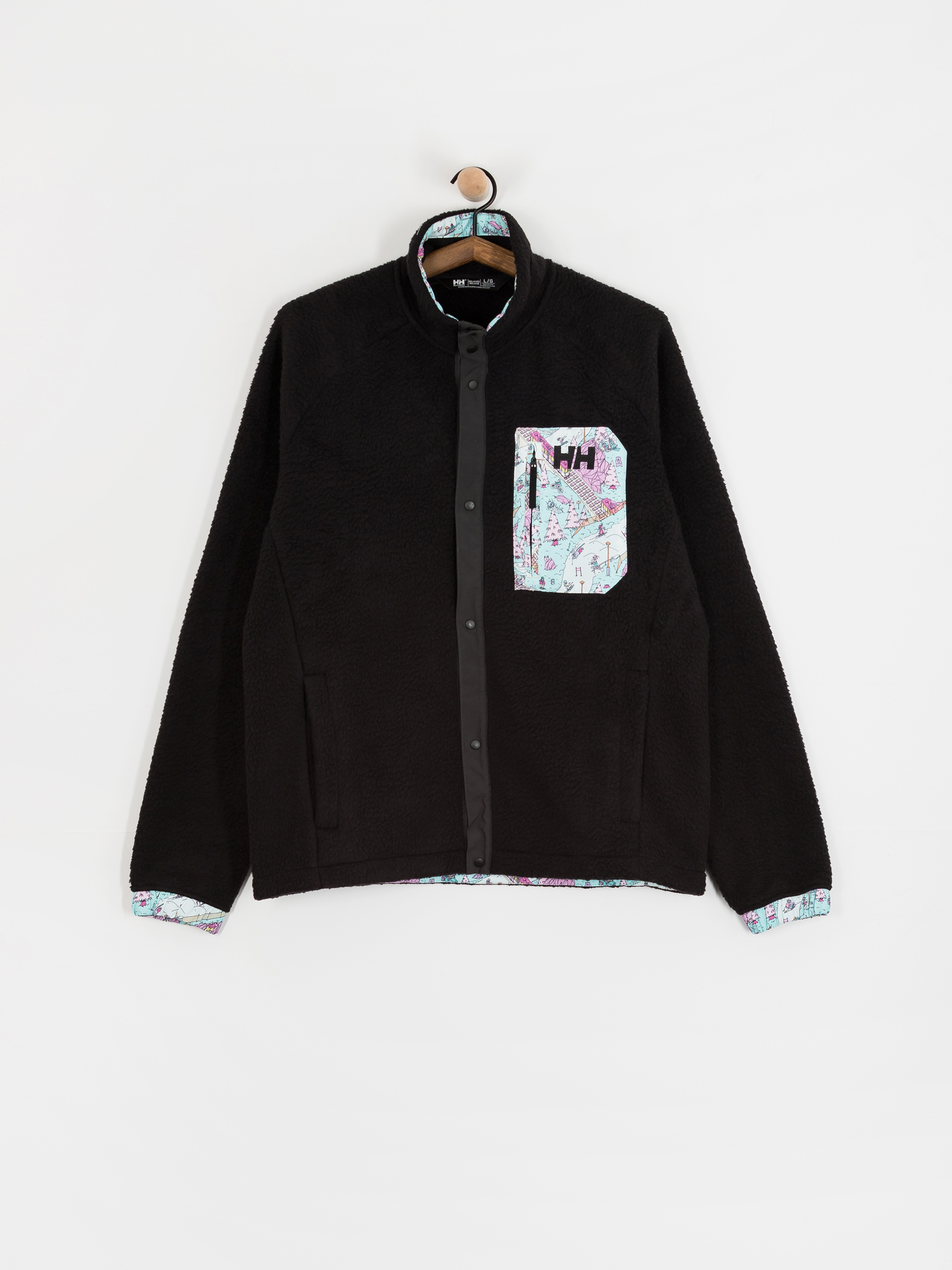 Pánsky Flísová mikina Helly Hansen Panorama Pile Snap (black oslo aop)