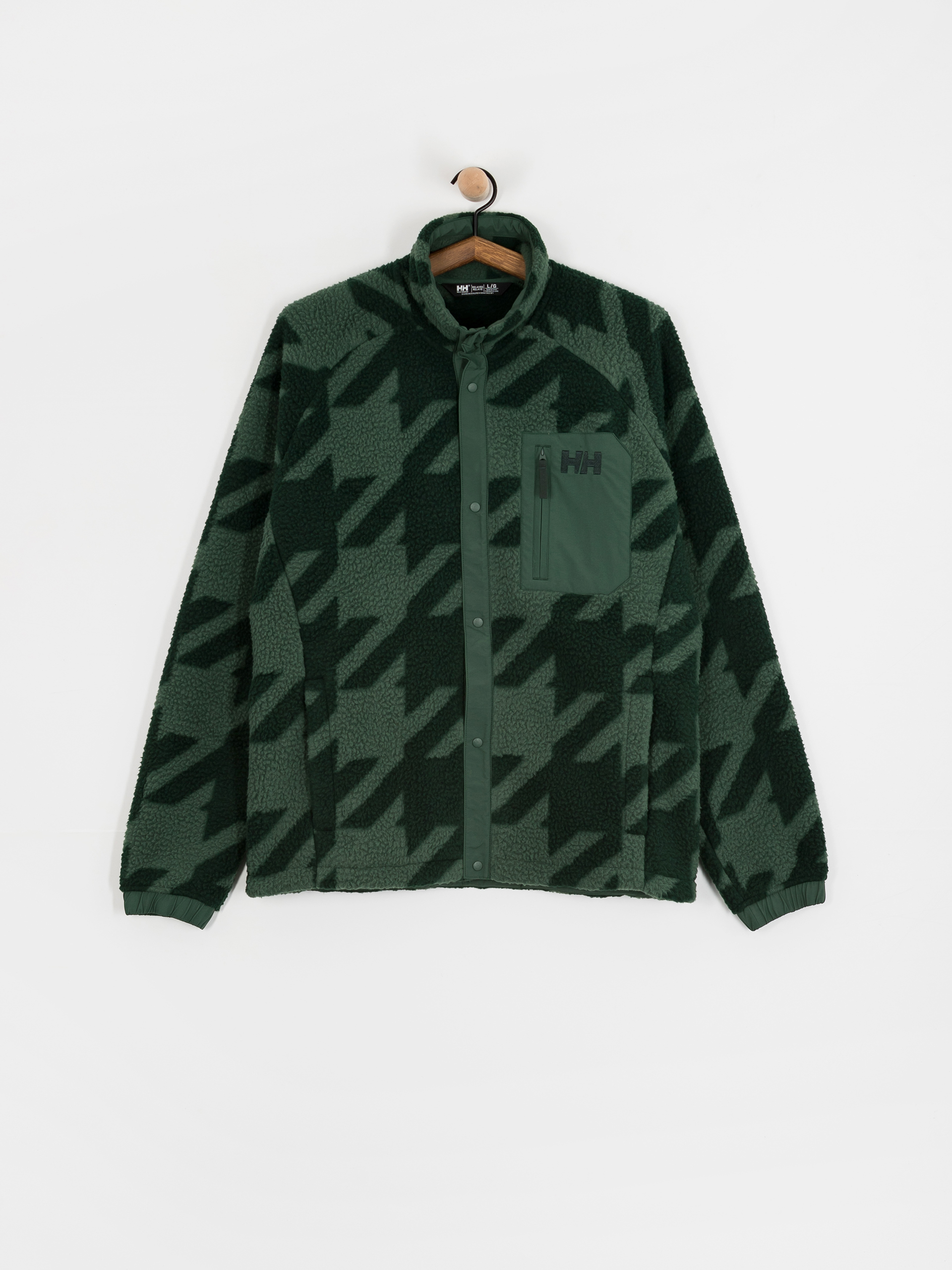 Pánsky Flísová mikina Helly Hansen Panorama Printed Pile Snap (jungle green houndstooth a)