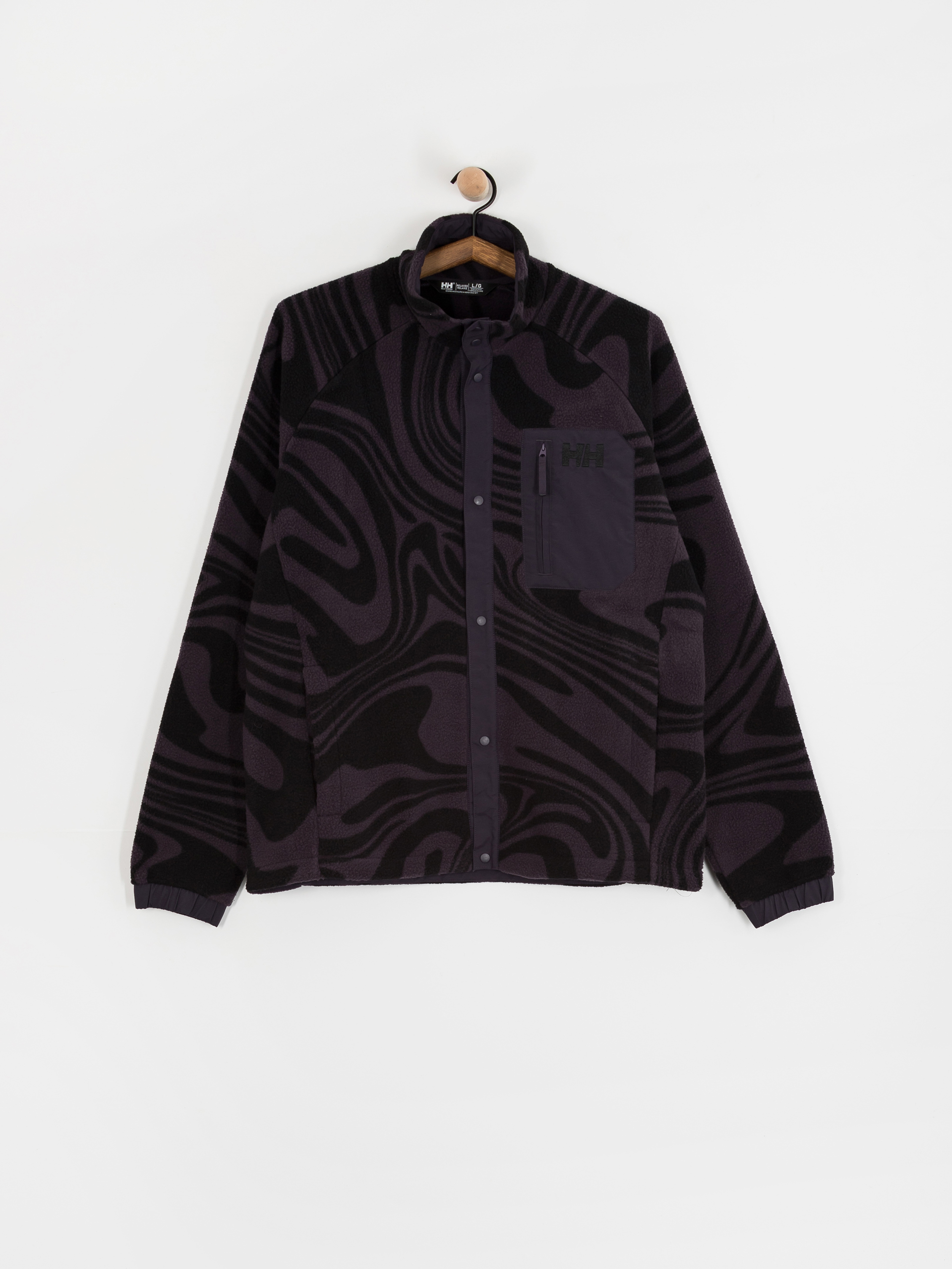 Pánsky Flísová mikina Helly Hansen Panorama Printed Pile Snap (black grape swirl aop)
