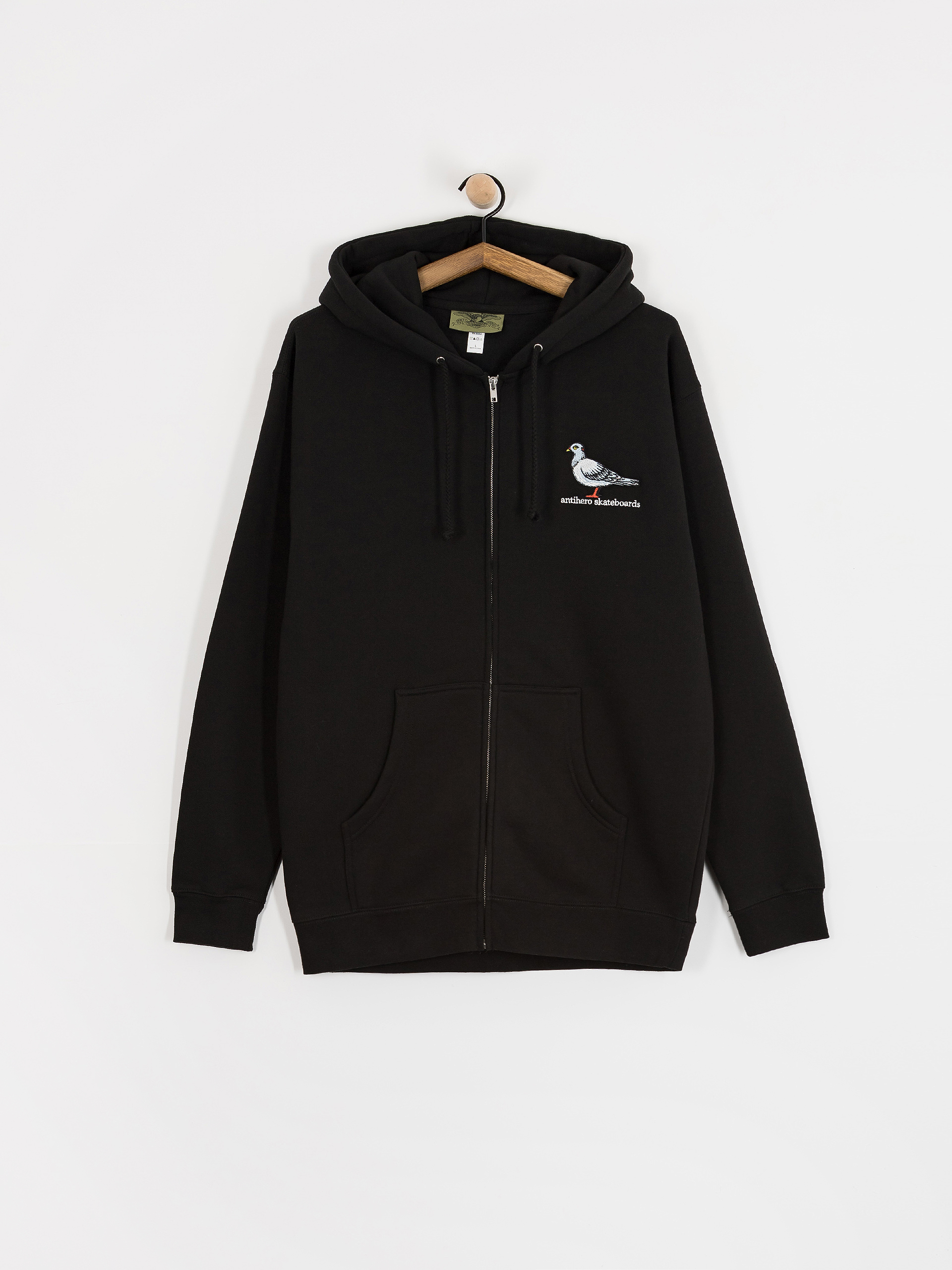 Mikina s kapucňou Antihero Lil Pigeon Emb ZHD (black w/multi color embroidery)